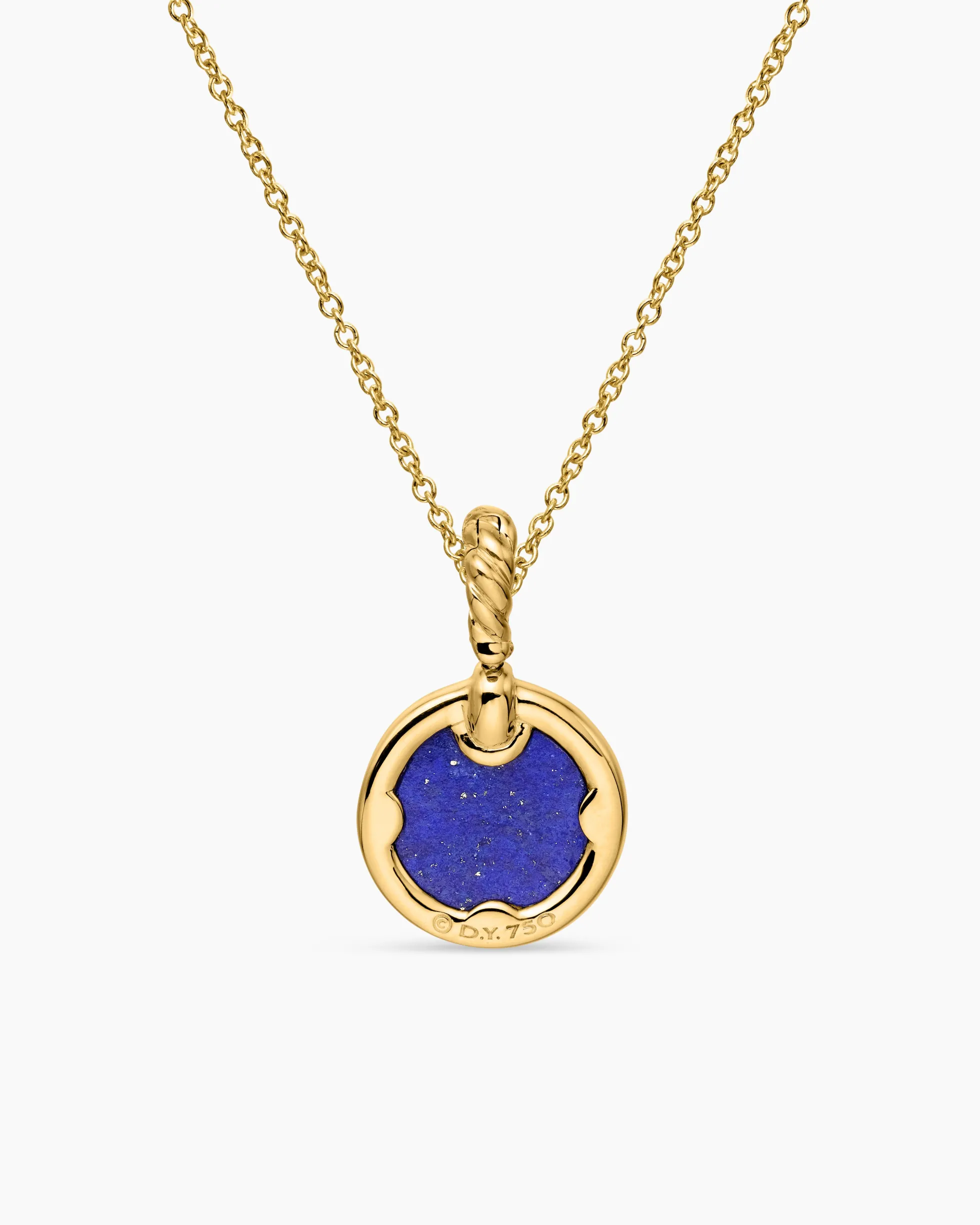 Petite DY Elements® Pendant Necklace 18K Yellow Gold with Lapis and Diamonds, 17.8mm