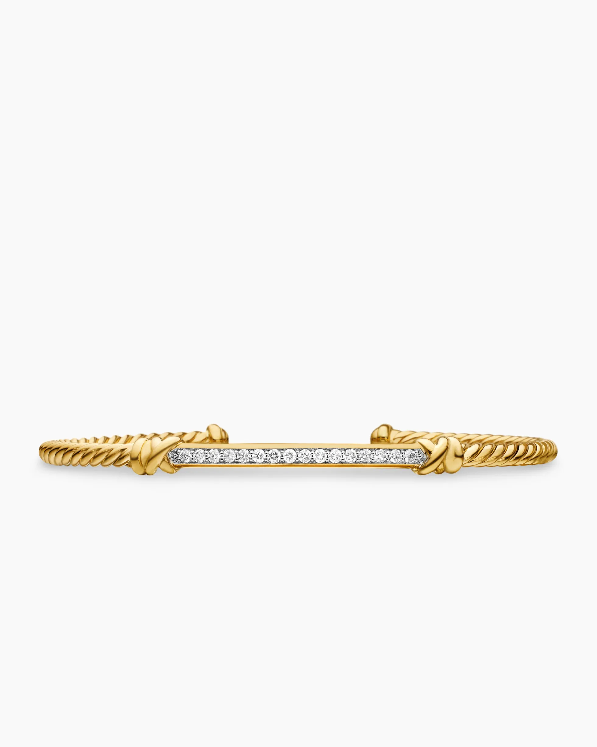 Petite Helena Cablespira® Station Bracelet 18K Yellow Gold with Diamonds, 3mm