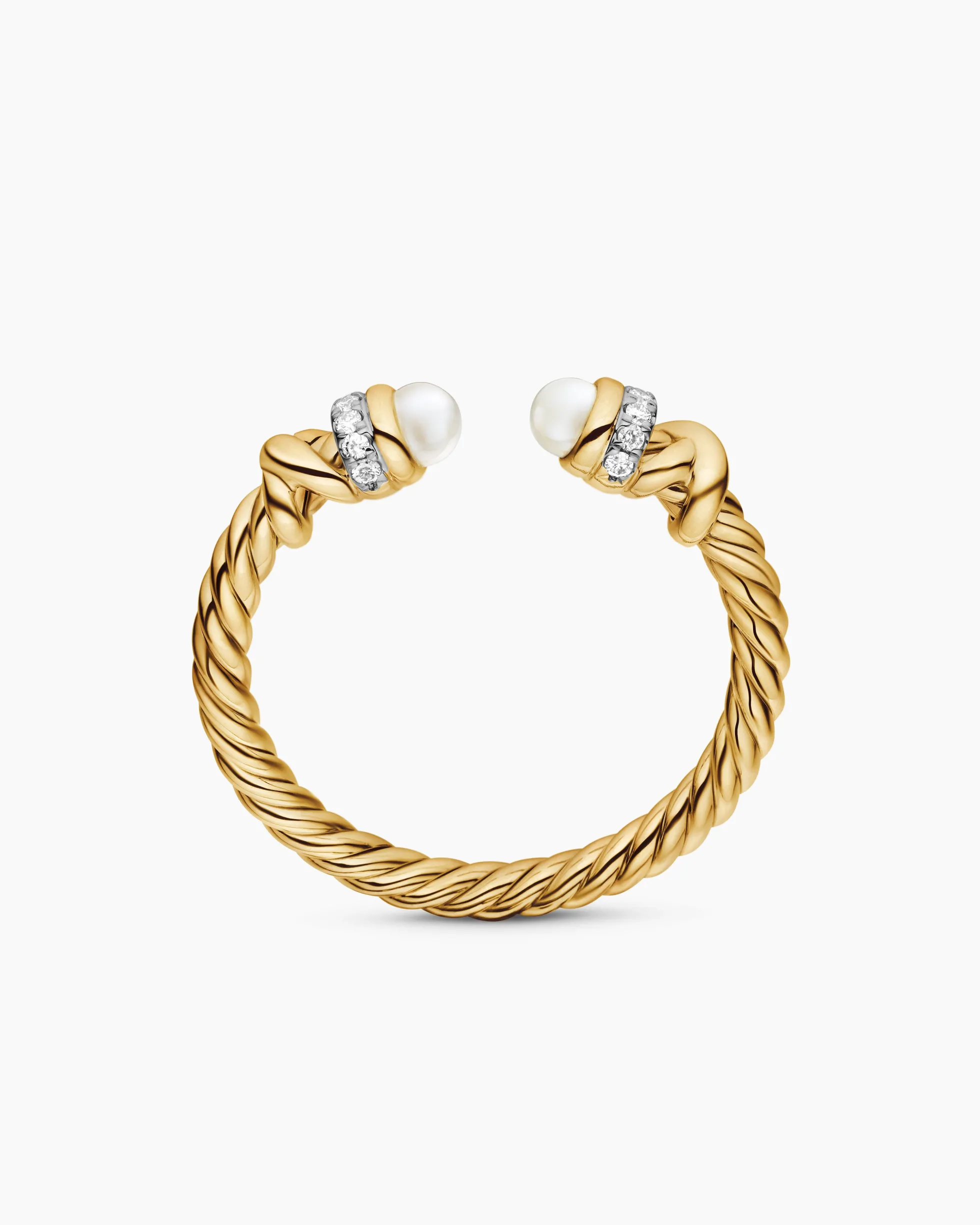 Petite Helena Ring 18K Yellow Gold with Pearls and Diamonds, 2.5mm