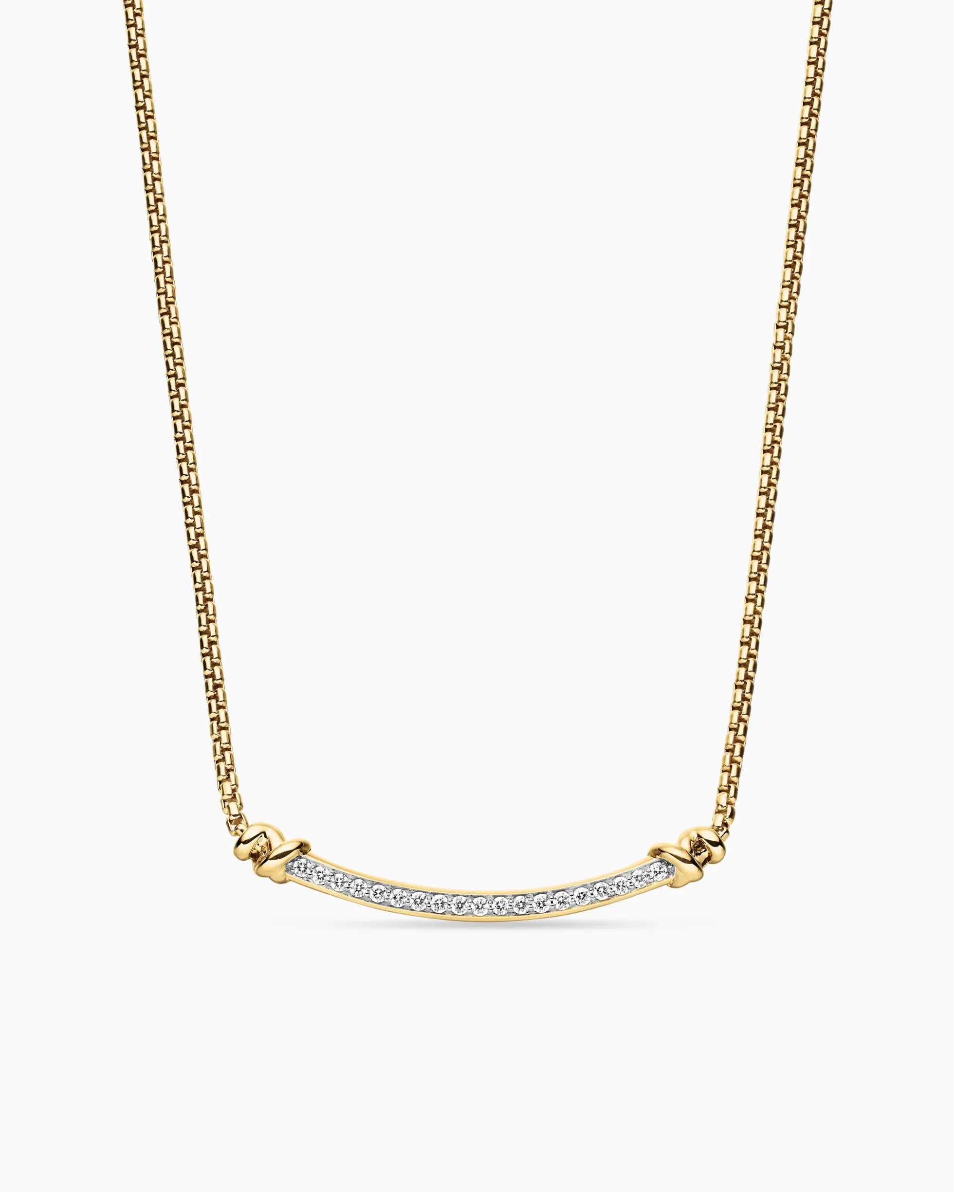 Petite Helena Wrap Station Necklace 18K Yellow Gold with Diamonds, 29mm