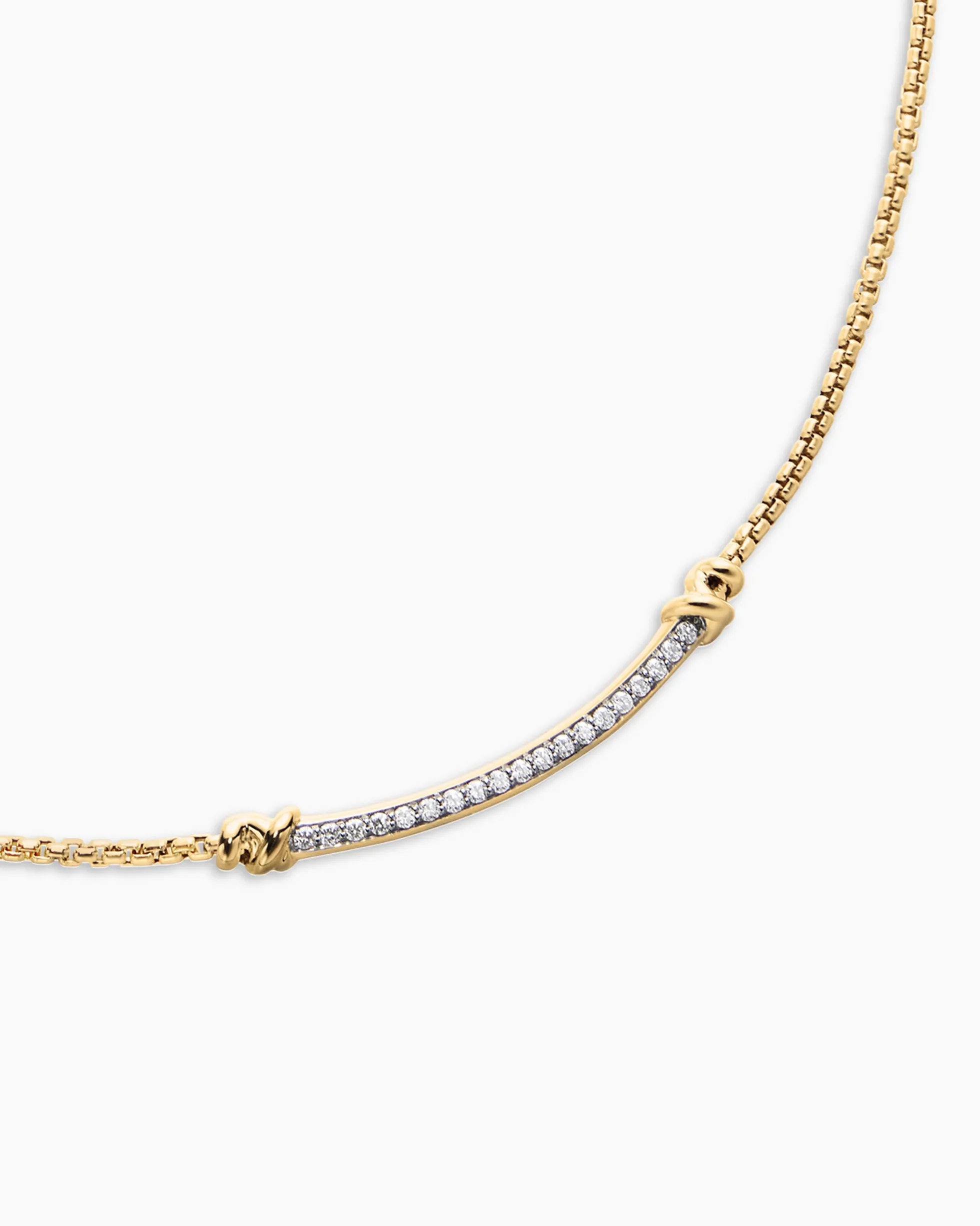 Petite Helena Wrap Station Necklace 18K Yellow Gold with Diamonds, 29mm