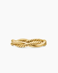 Petite Infinity Band Ring 18K Yellow Gold with Diamonds, 4mm