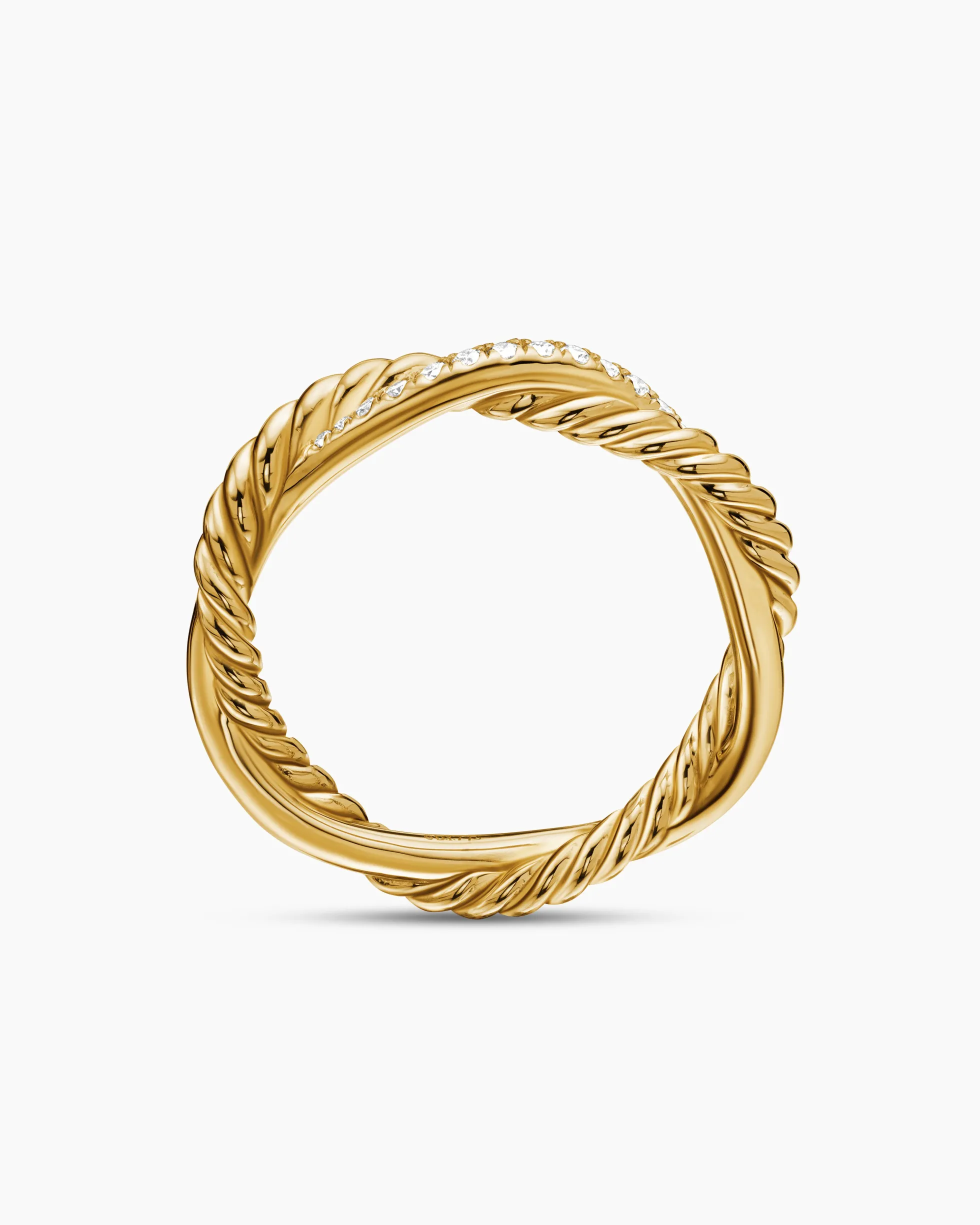 Petite Infinity Band Ring 18K Yellow Gold with Diamonds, 4mm