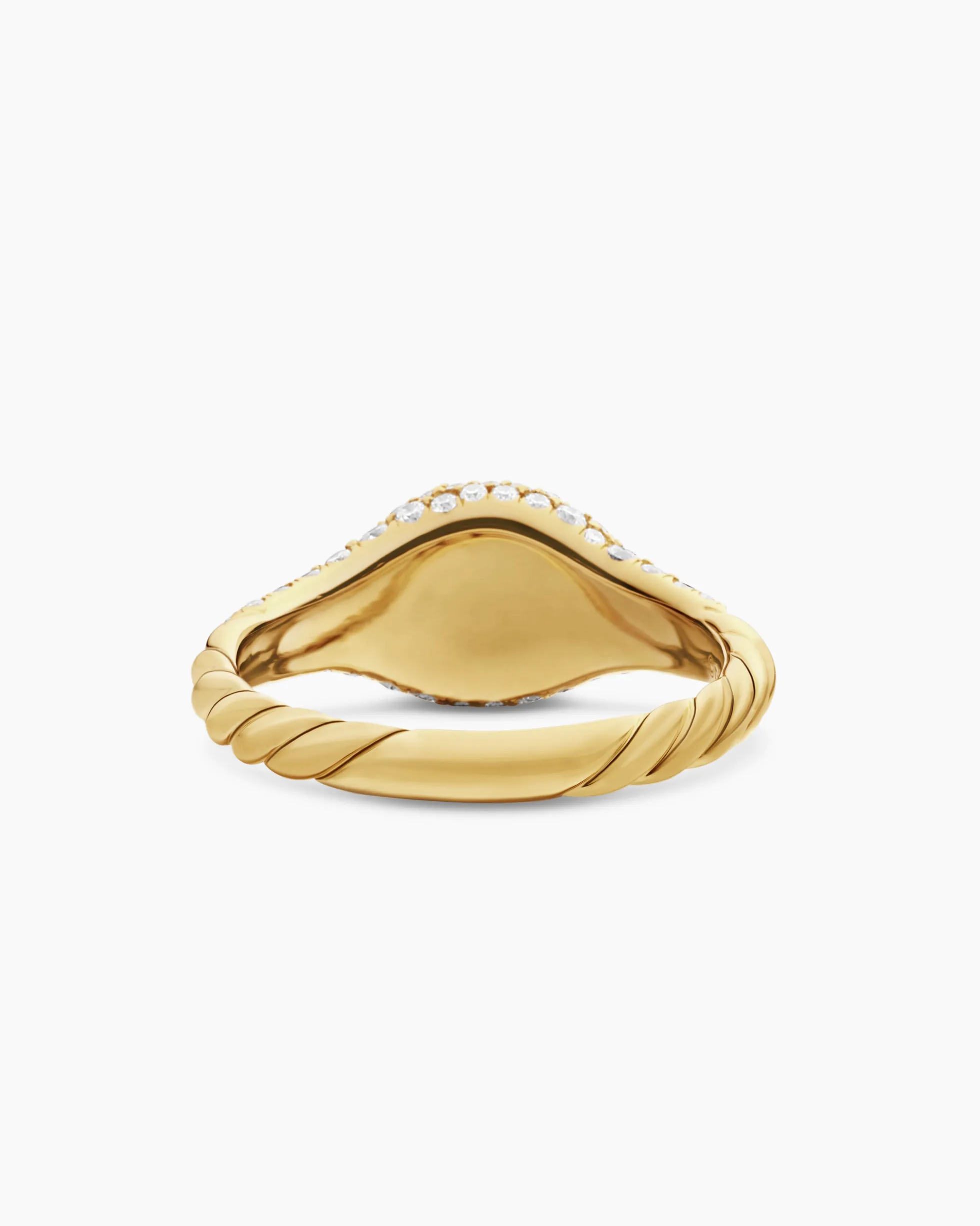 Petite Pavé Pinky Ring 18K Yellow Gold with Diamonds, 7mm