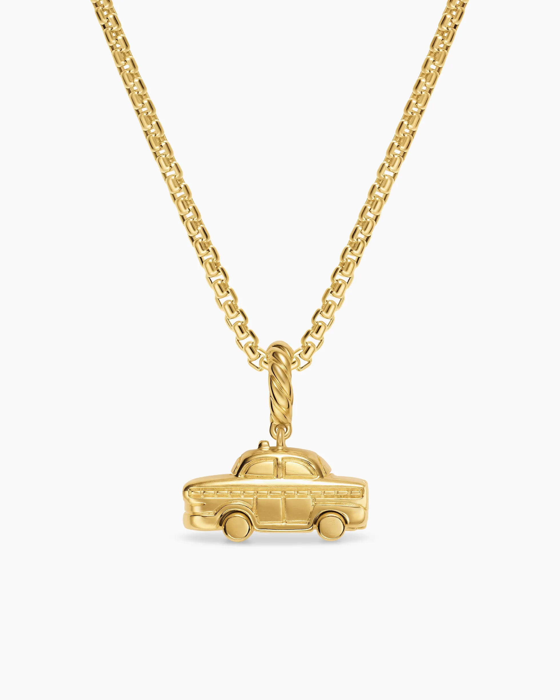 Petite Taxi Amulet 18K Yellow Gold with Diamonds, 7.5mm