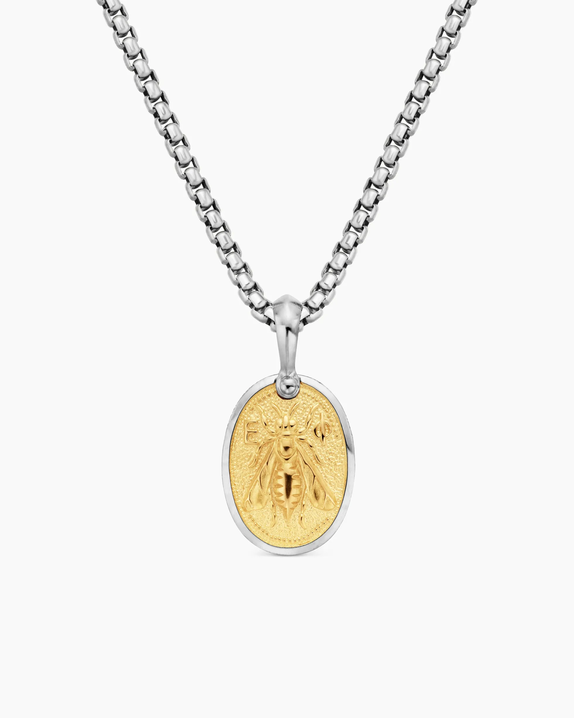 Petrvs® Bee Amulet Sterling Silver with 18K Yellow Gold, 17.8mm