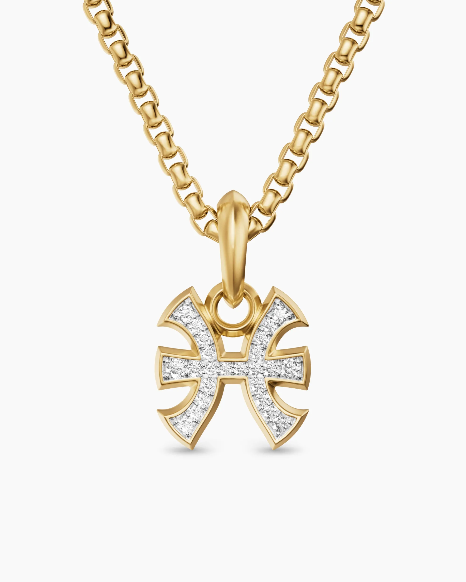 Pisces Amulet 18K Yellow Gold with Diamonds, 15.3mm