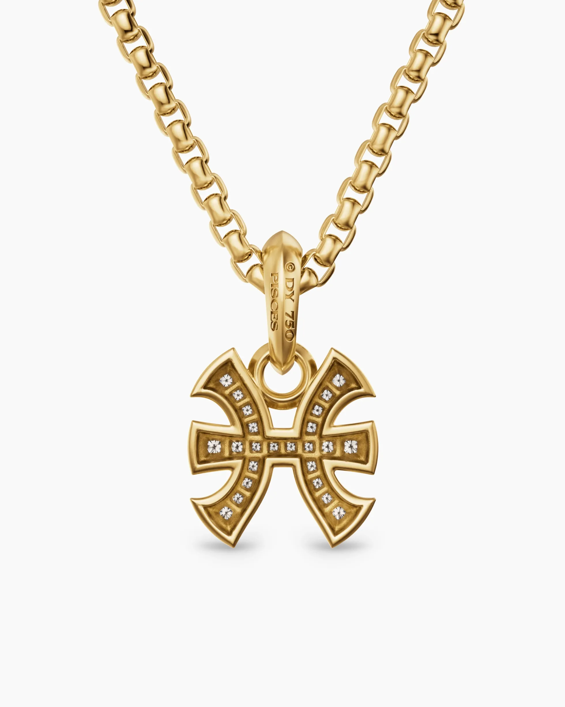 Pisces Amulet 18K Yellow Gold with Diamonds, 15.3mm