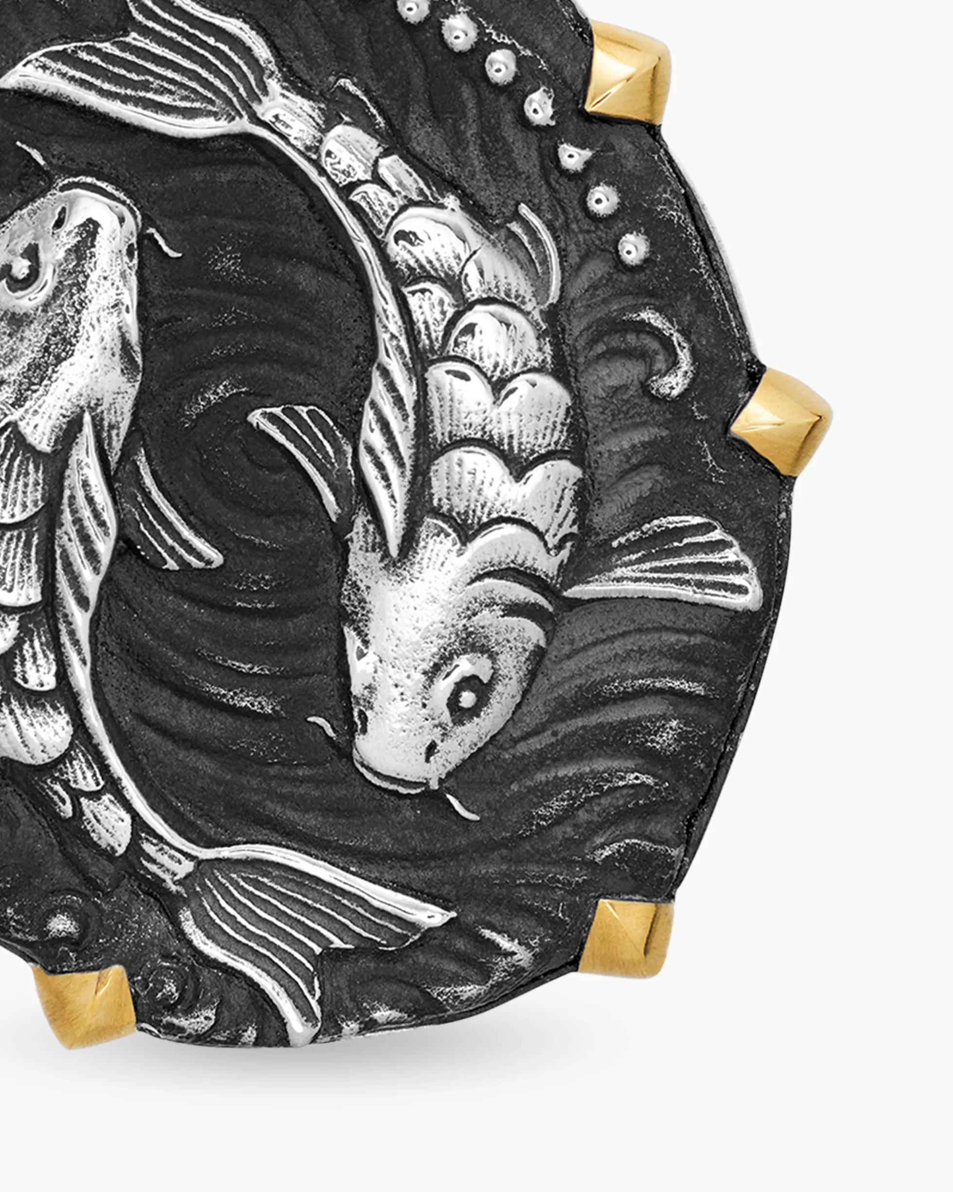 Pisces Amulet Sterling Silver with 18K Yellow Gold, 23mm