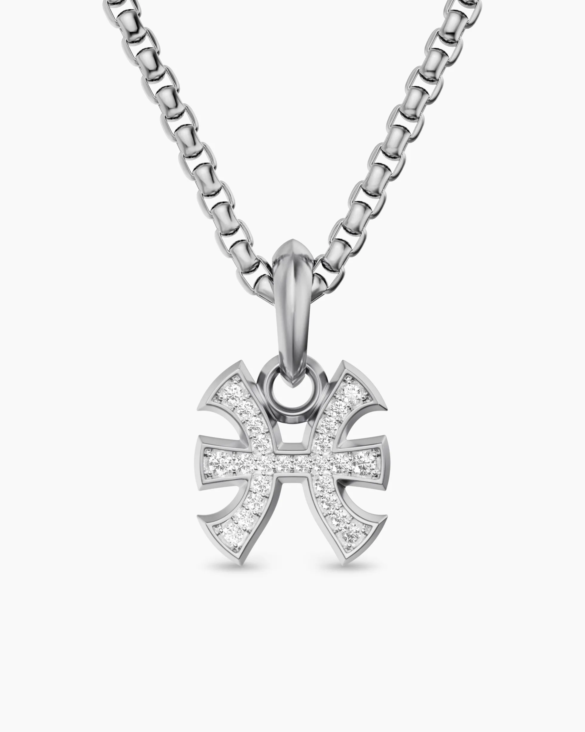 Pisces Amulet Sterling Silver with Diamonds, 15.3mm