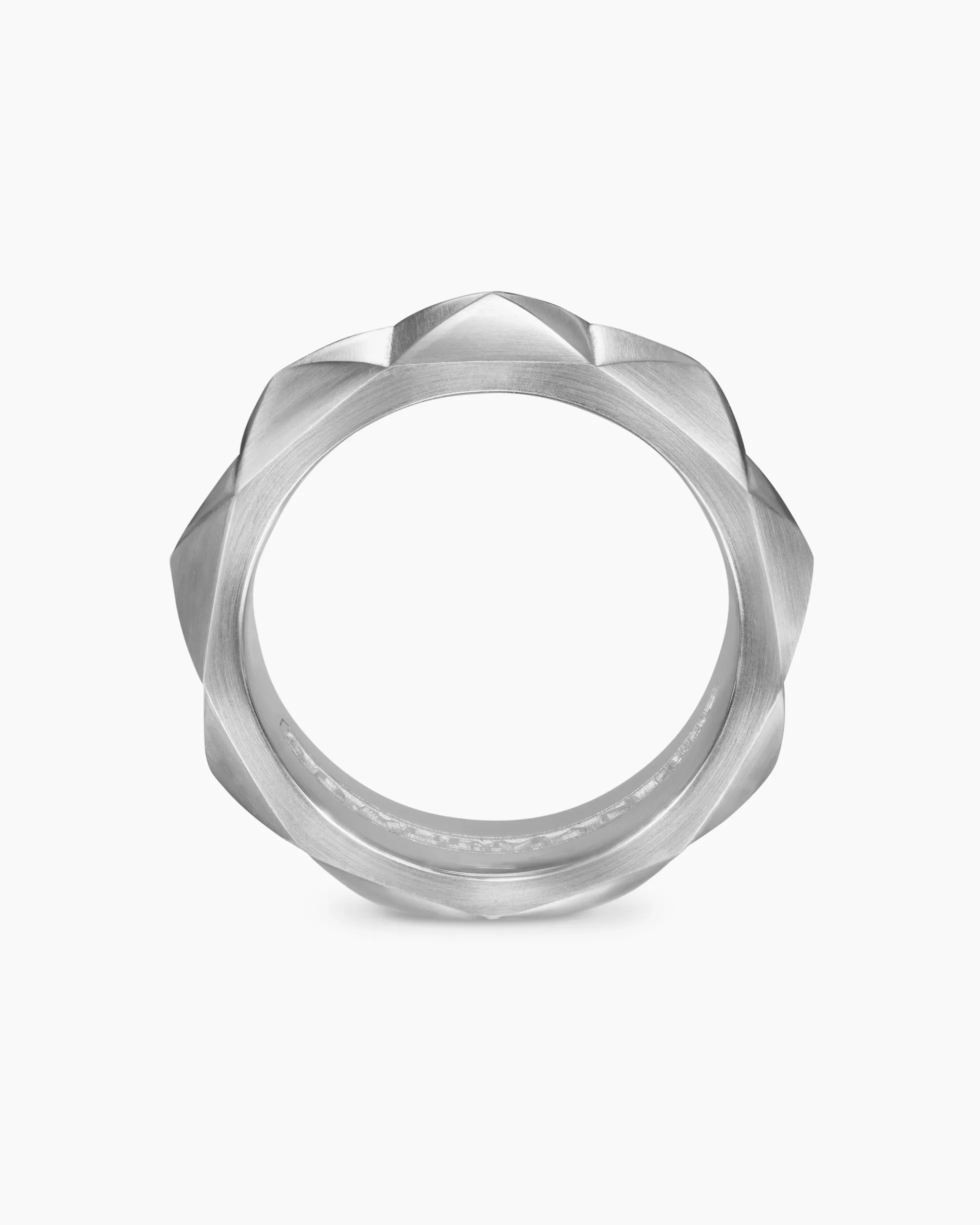 Pyramid Band Ring Sterling Silver, 8mm