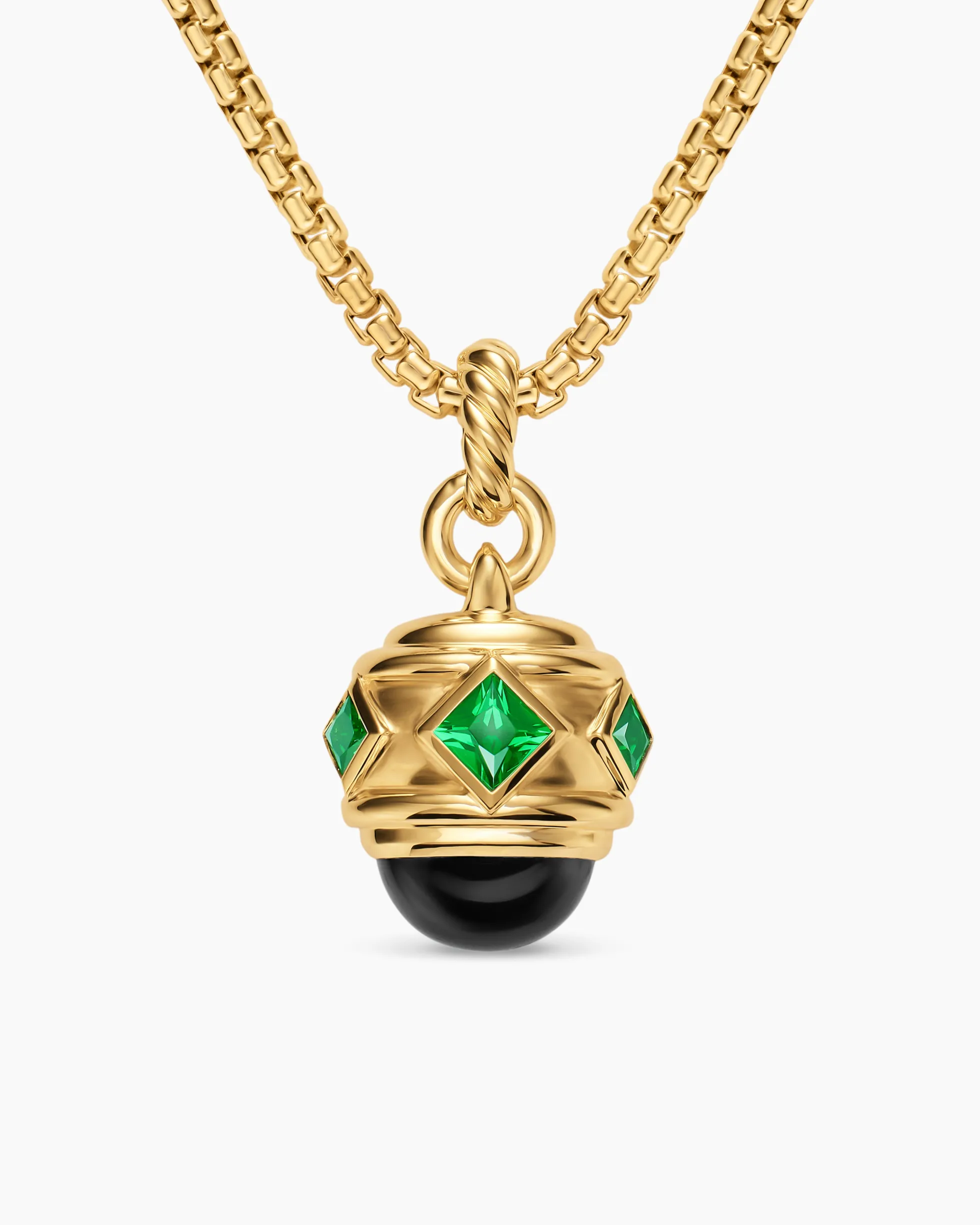 Renaissance® Amulet 18K Yellow Gold with Black Onyx and Tsavorites, 19.8mm