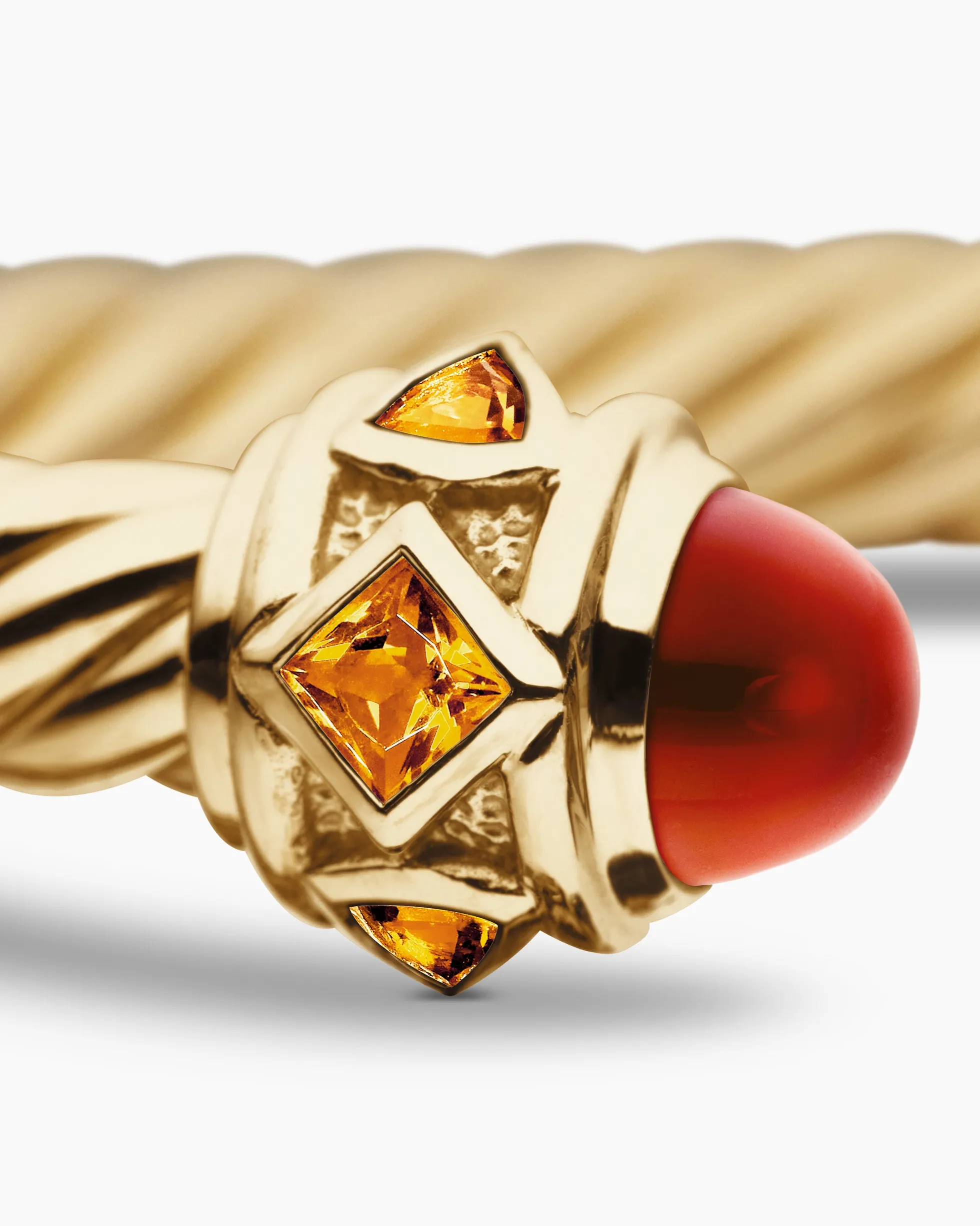 Renaissance® Cablespira® Bracelet 18K Yellow Gold with Carnelian and Citrine, 5mm