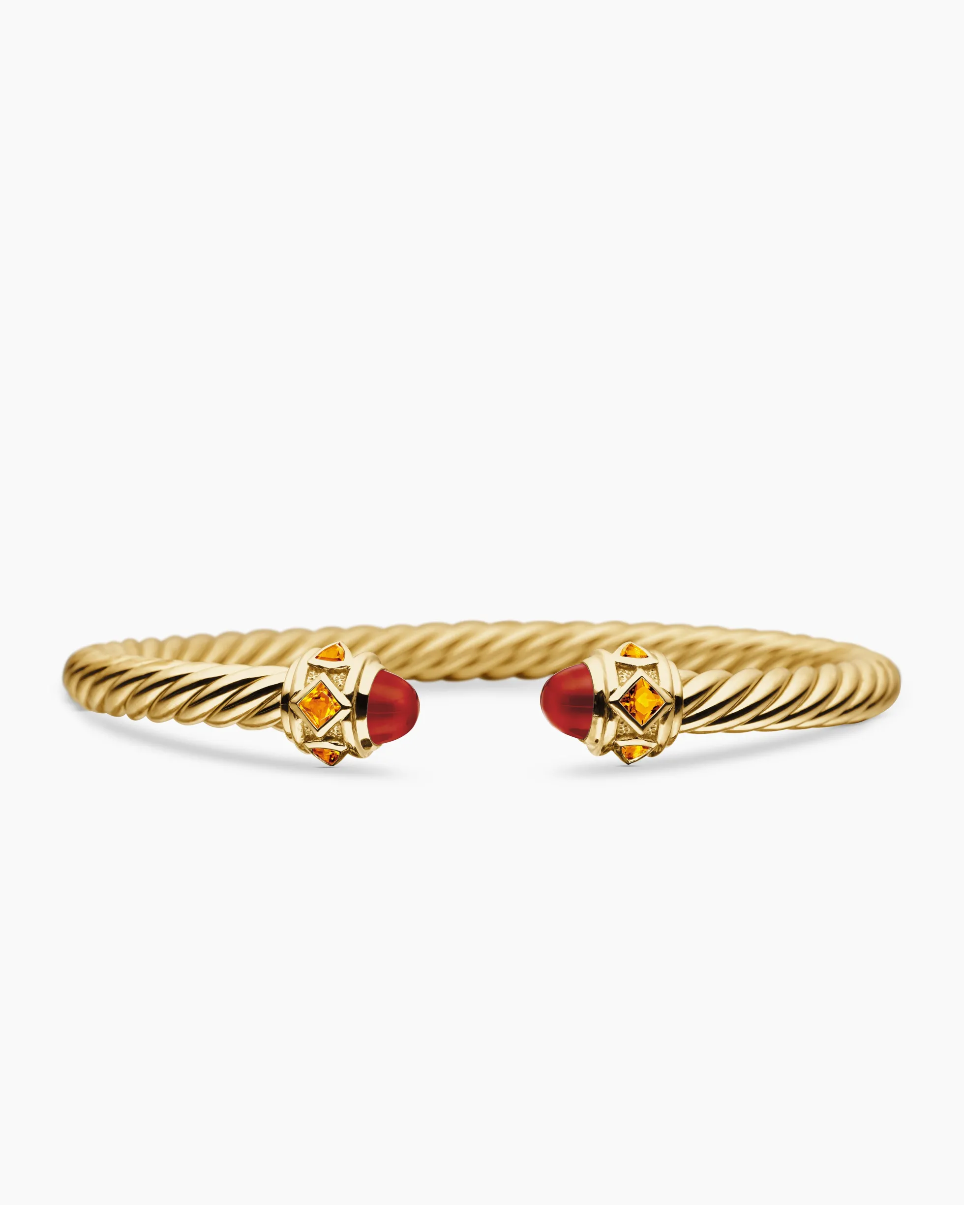 Renaissance® Cablespira® Bracelet 18K Yellow Gold with Carnelian and Citrine, 5mm