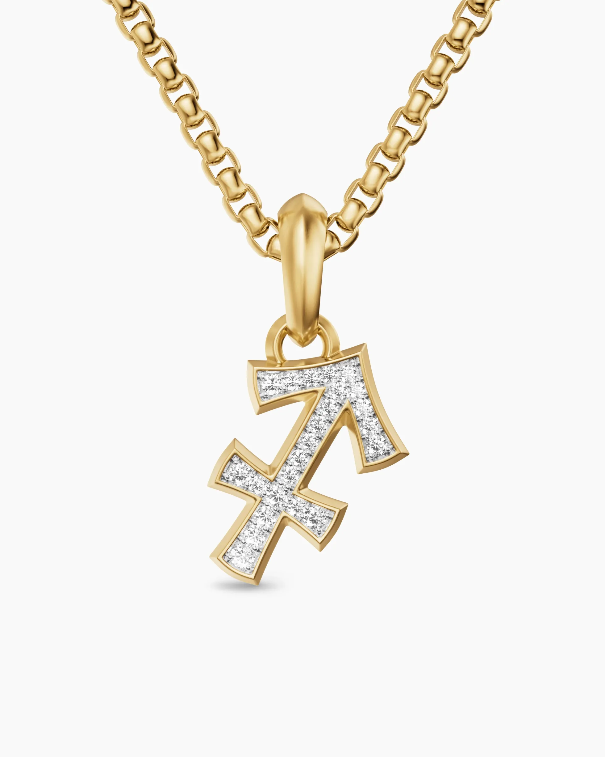 Sagittarius Amulet 18K Yellow Gold with Diamonds, 19.7mm