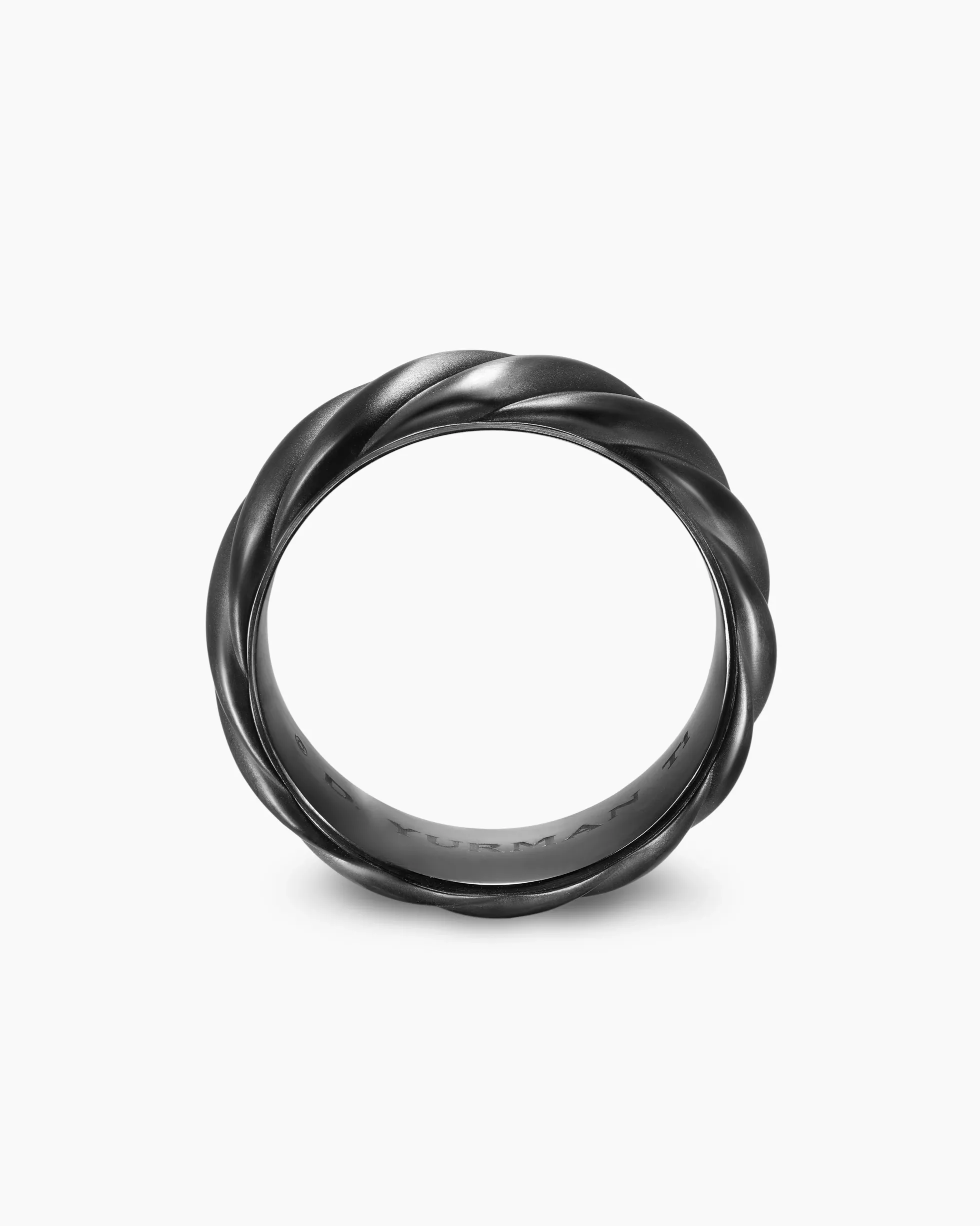 Sculpted Cable Band Ring Black Titanium, 9mm