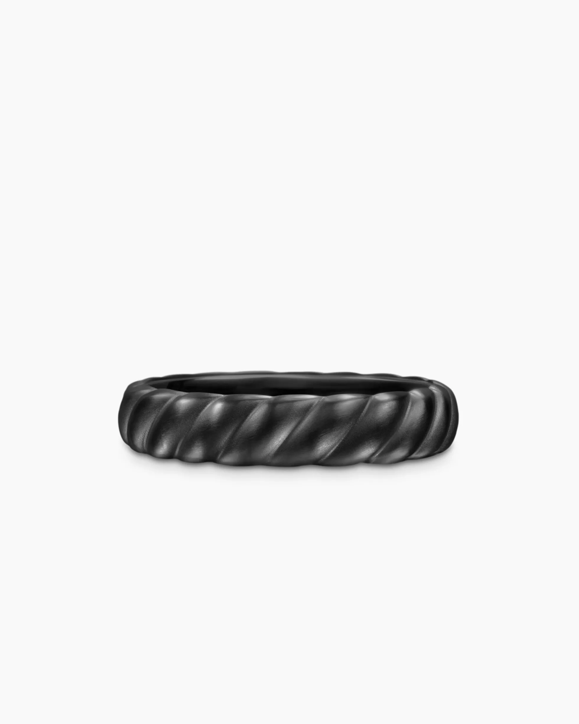 Sculpted Cable Band Ring Black Titanium, 5mm