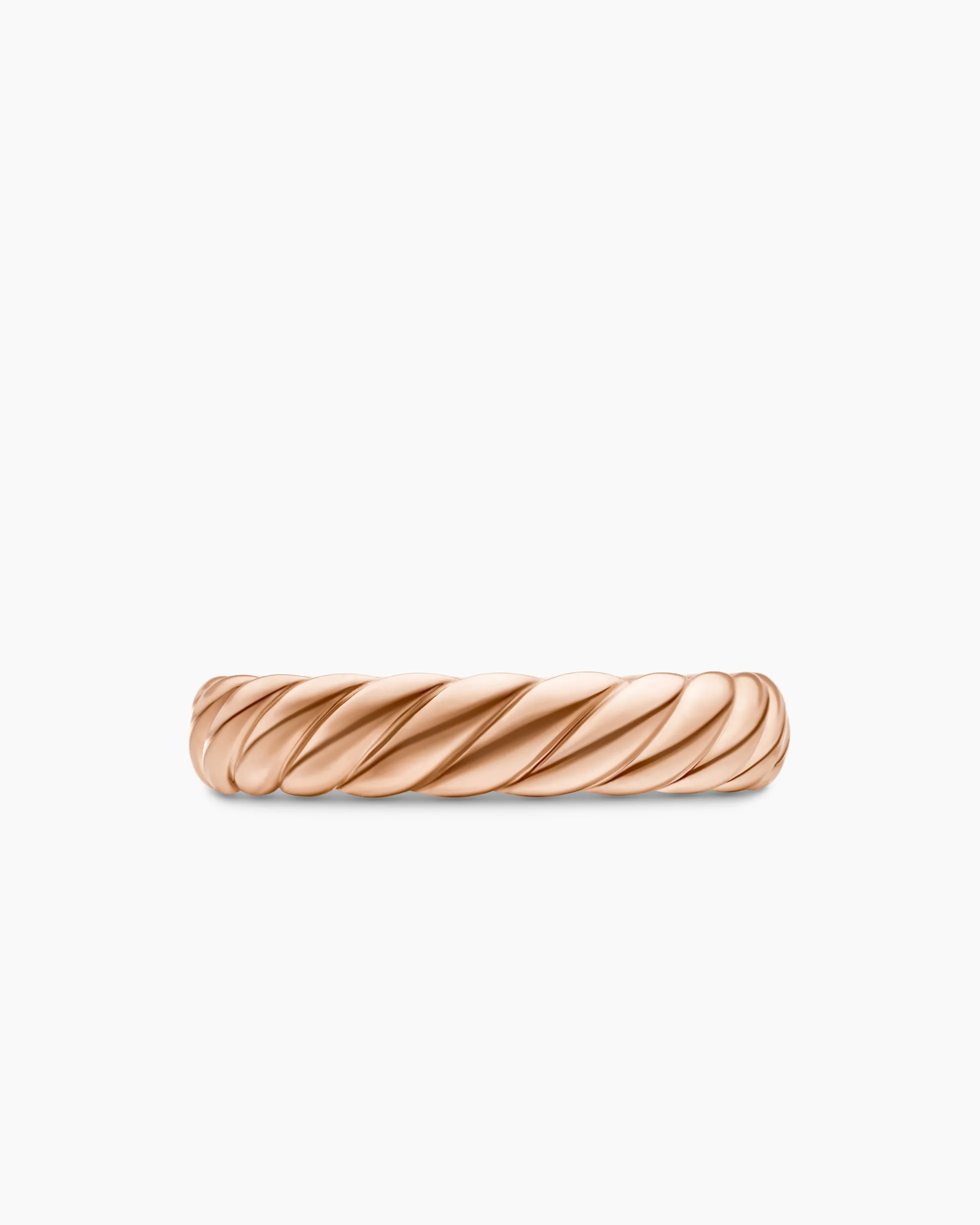 Sculpted Cable Band Ring 18K Rose Gold, 4.6mm