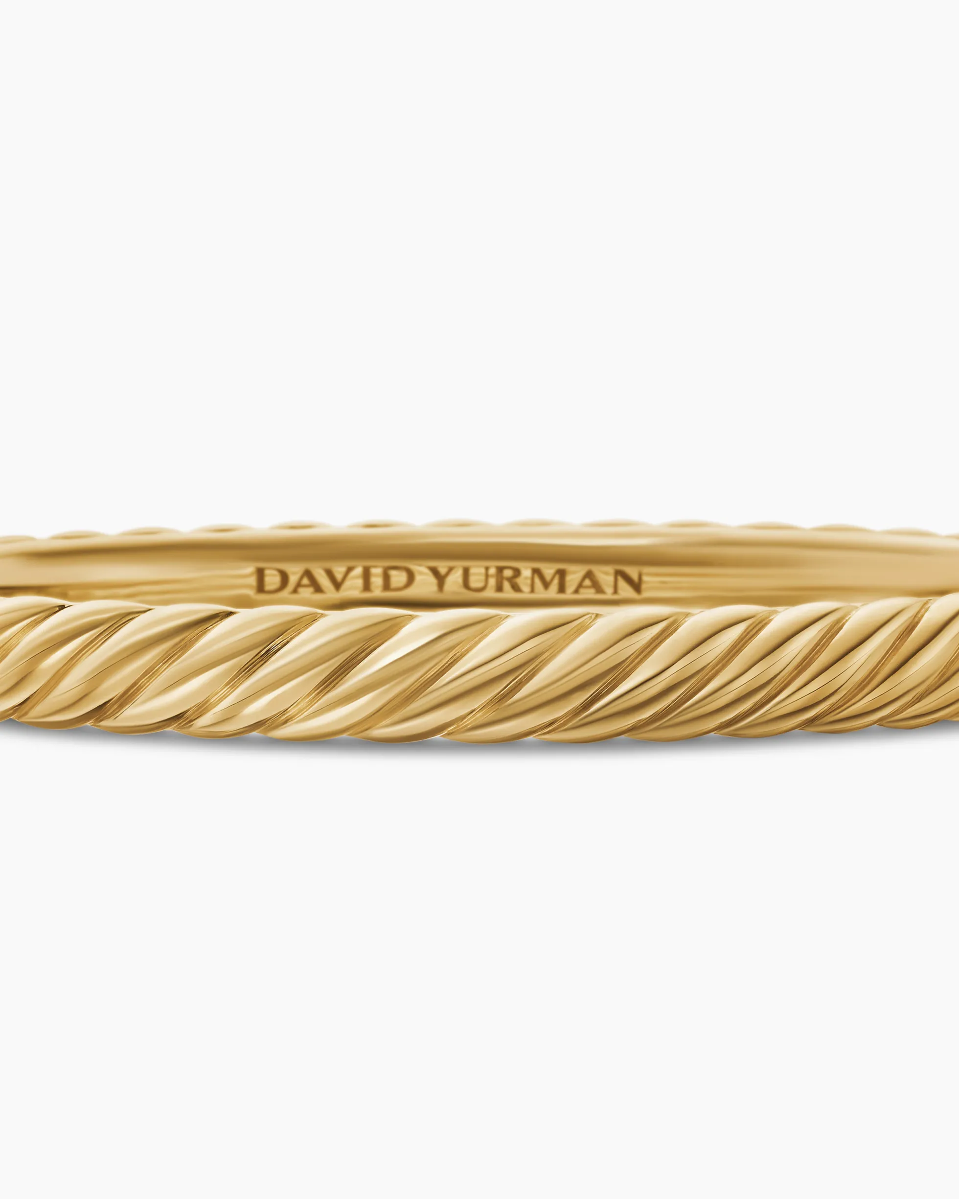 Sculpted Cable Bangle Bracelet 18K Yellow Gold, 6.2mm