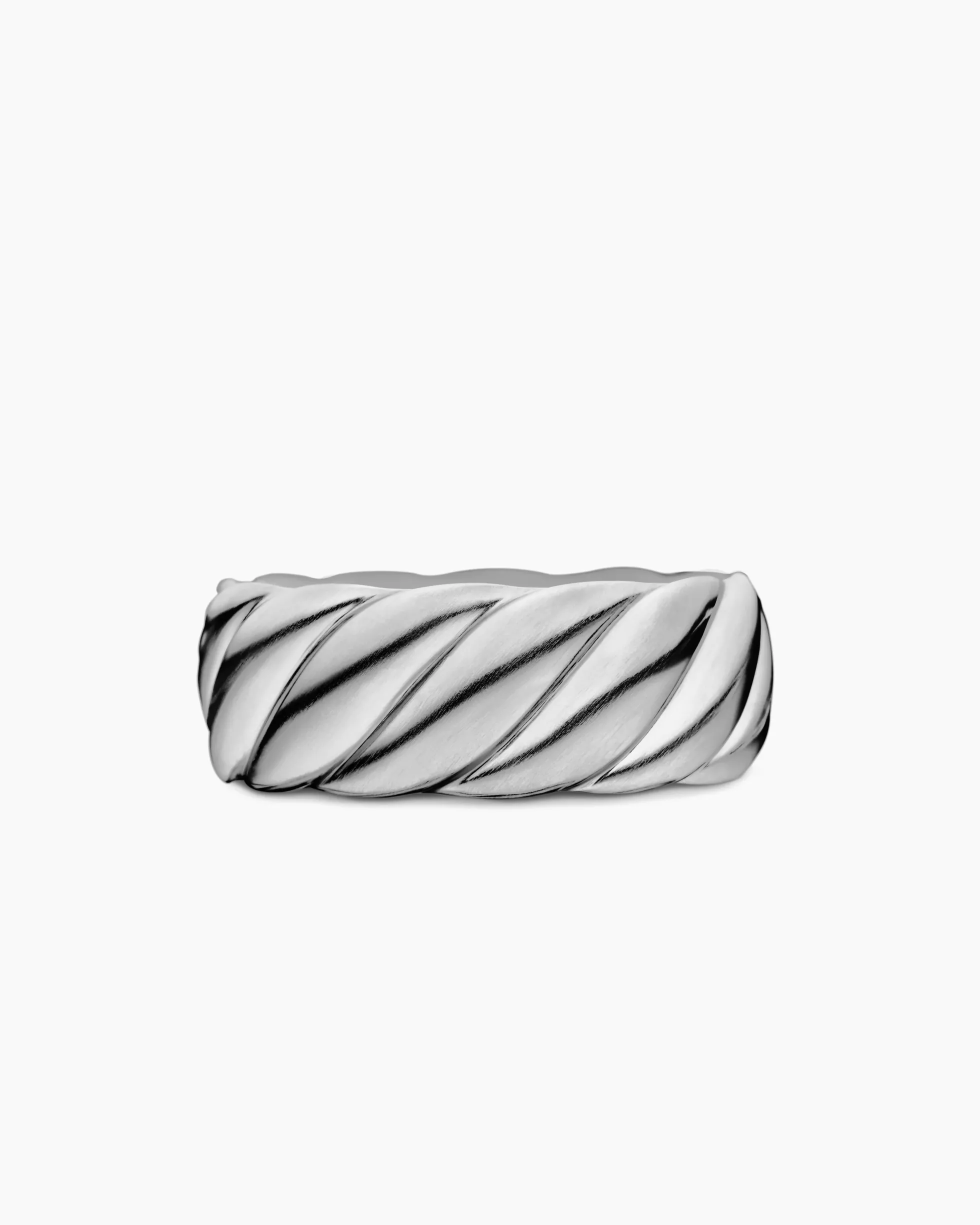 Sculpted Cable Contour Band Ring Sterling Silver, 9mm