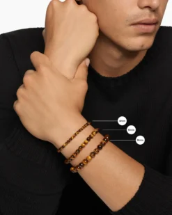 Spiritual Beads Bracelet 18K Yellow Gold with Lapis and Turquoise, 4mm