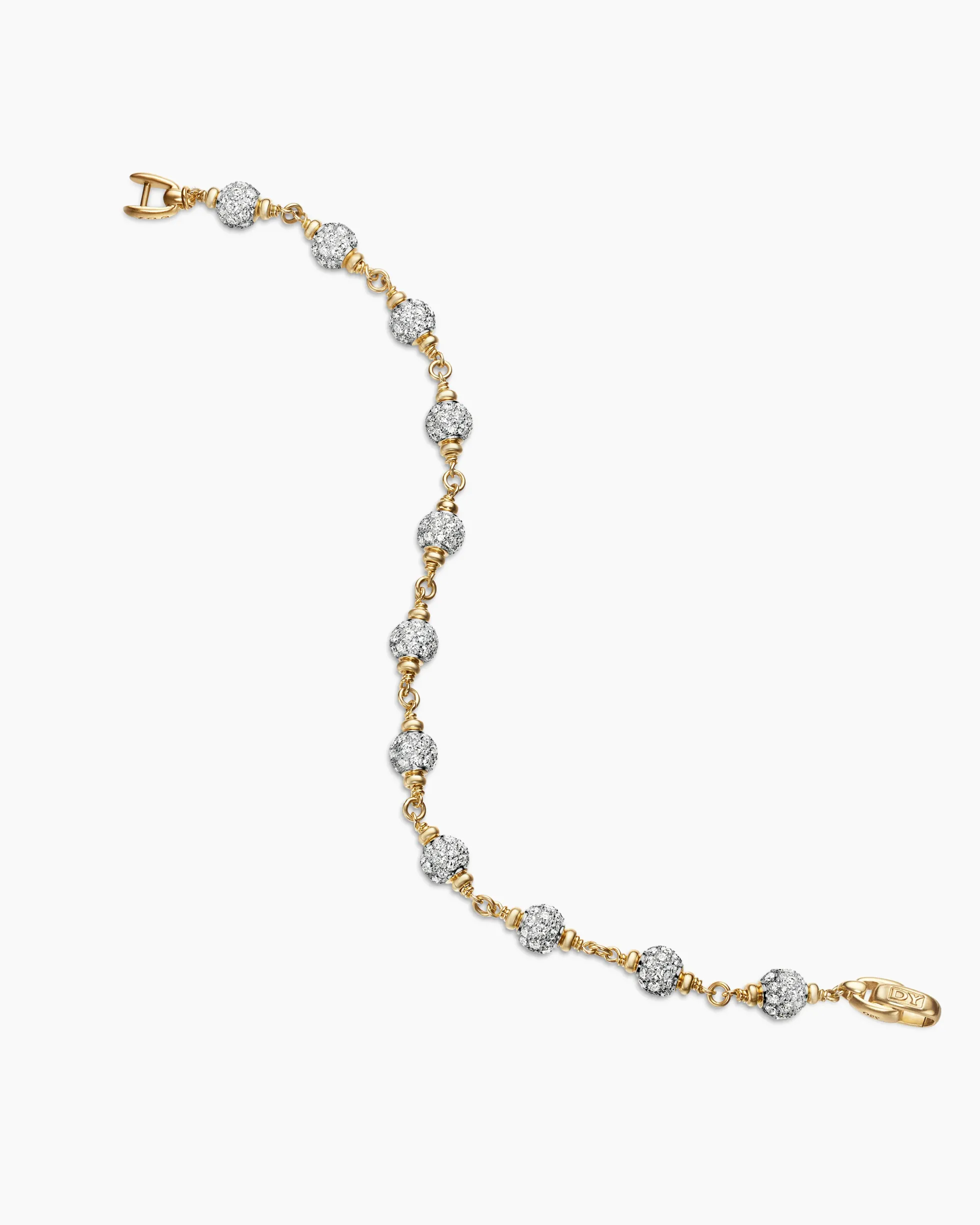 Spiritual Beads Bracelet 18K Yellow Gold with Diamonds, 6mm