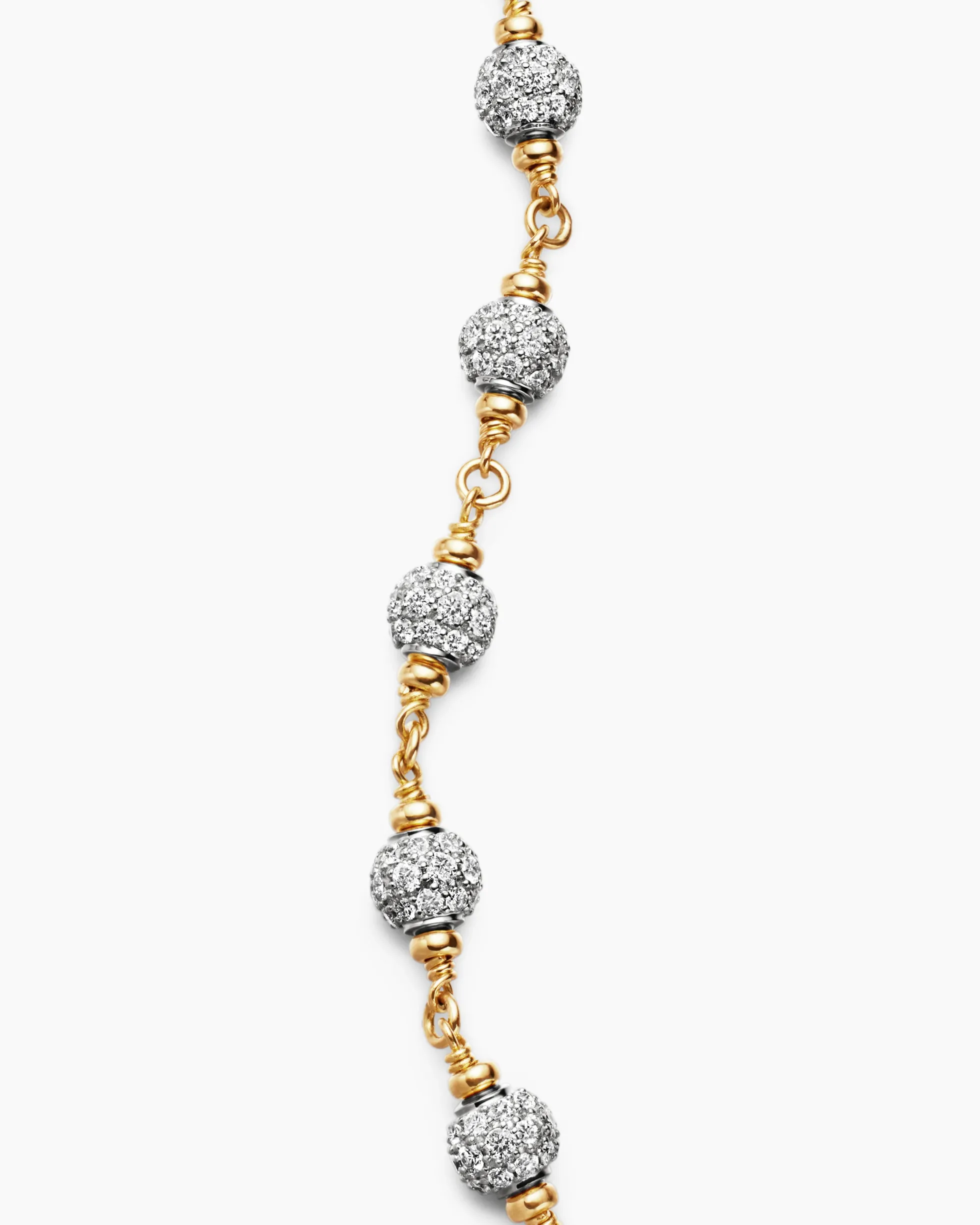 Spiritual Beads Bracelet 18K Yellow Gold with Diamonds, 6mm