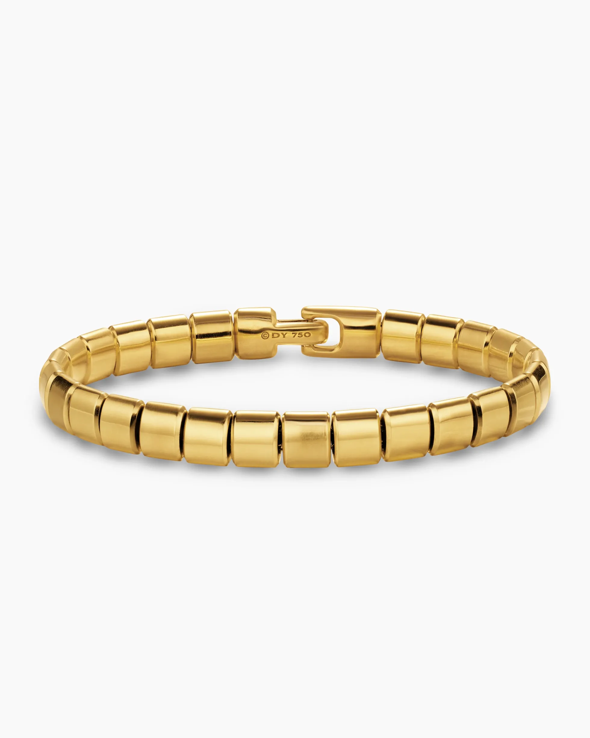 Spiritual Beads Flat Bead Bracelet 18K Yellow Gold, 8mm
