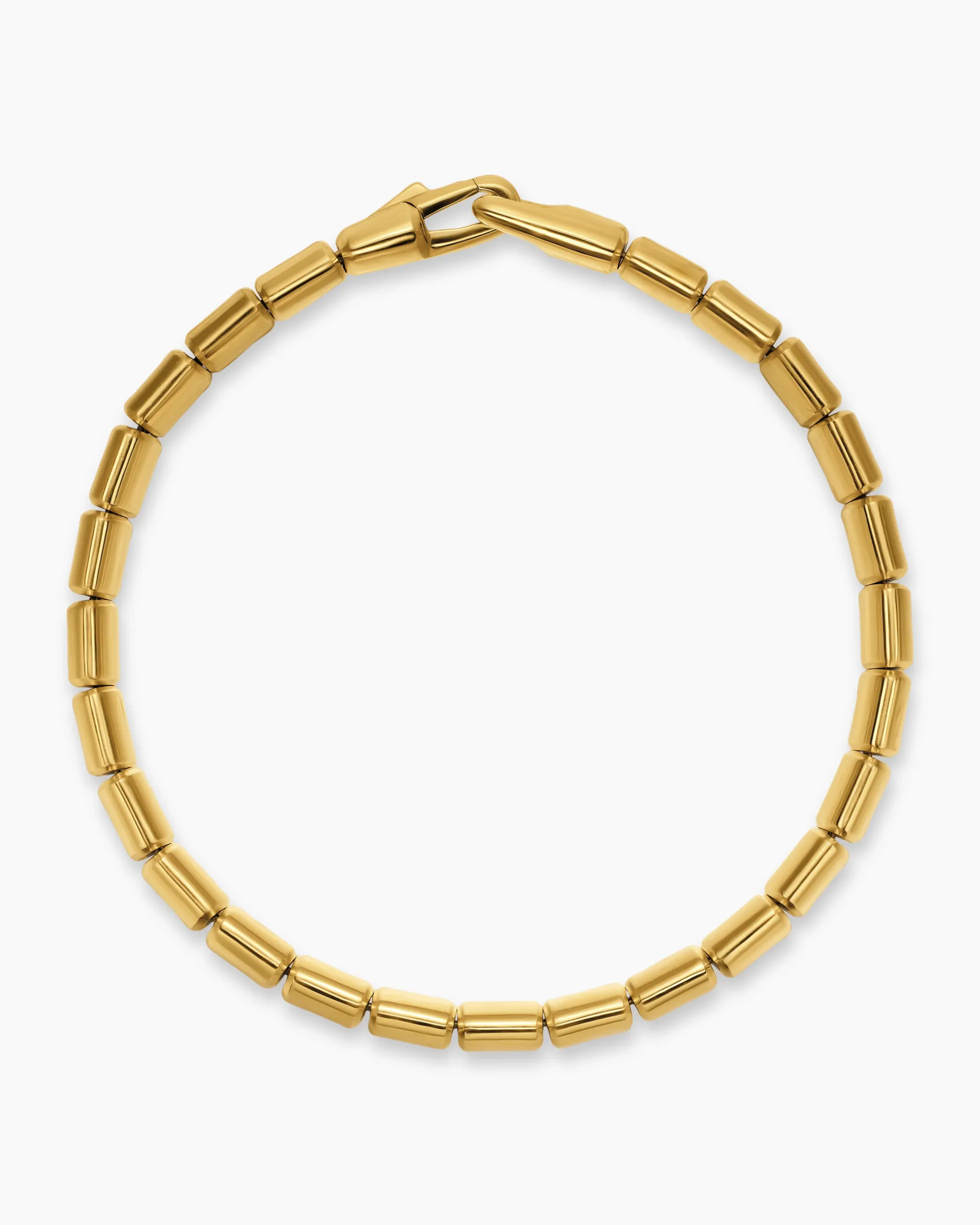 Spiritual Beads Flat Bead Bracelet 18K Yellow Gold, 8mm