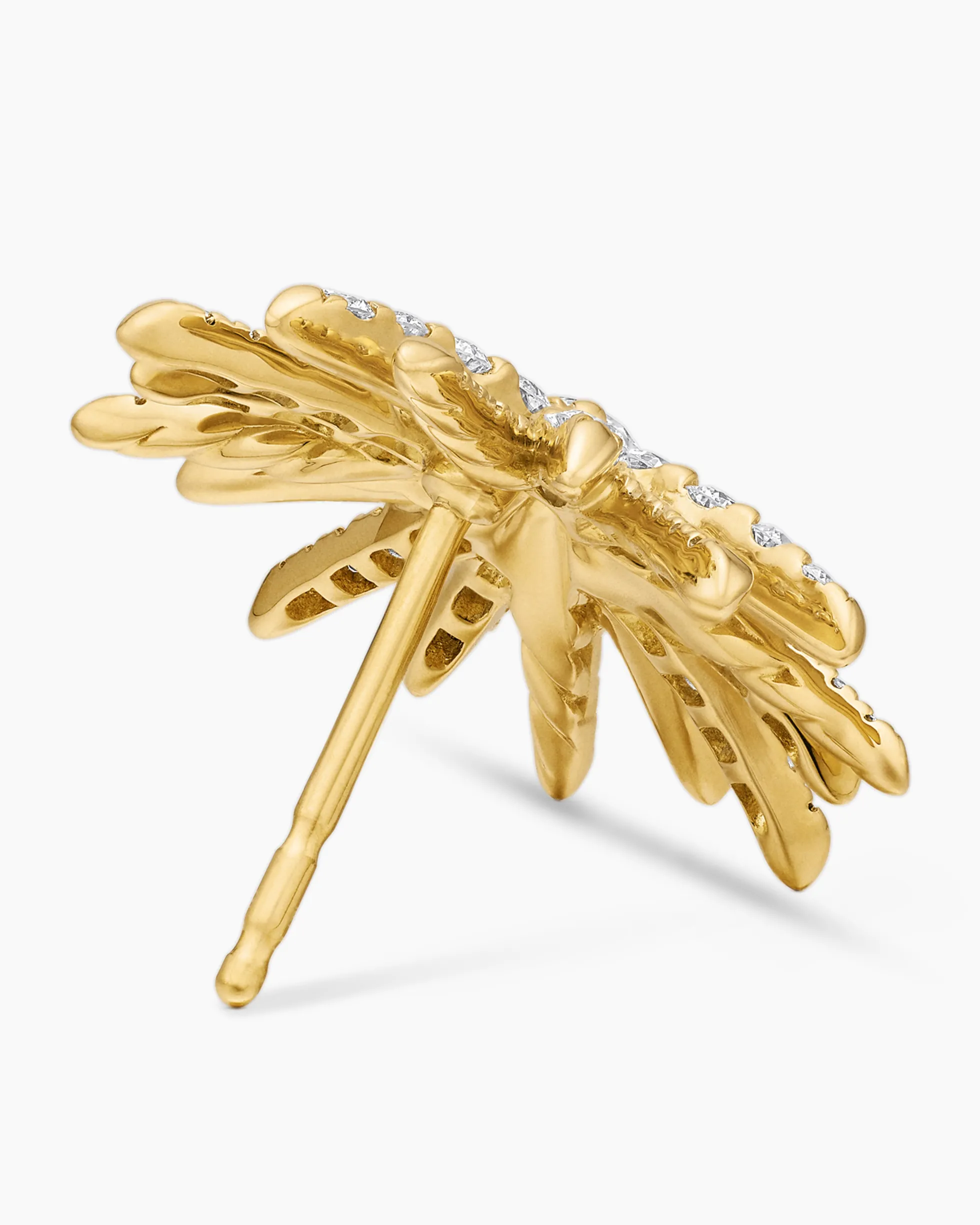 Starburst Stud Earrings 18K Yellow Gold with Diamonds, 19mm