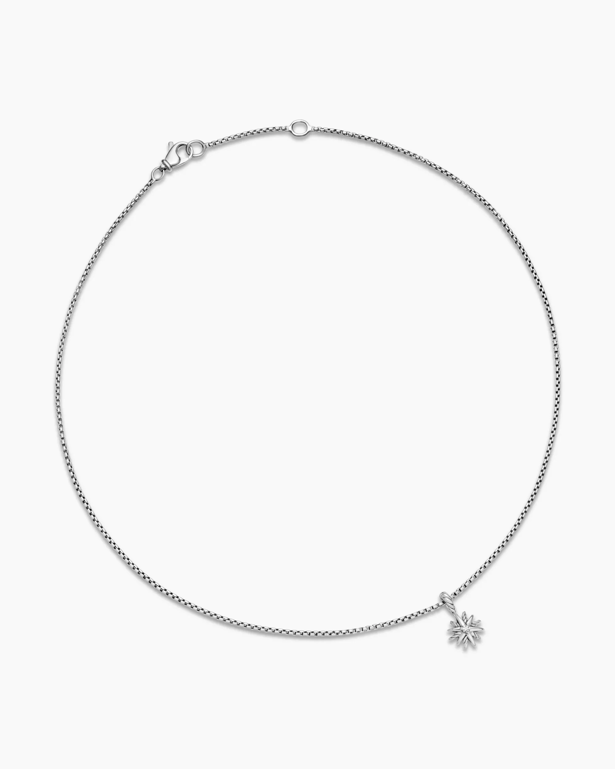 Starburst Teen Necklace Sterling Silver with Center Diamond, 8mm