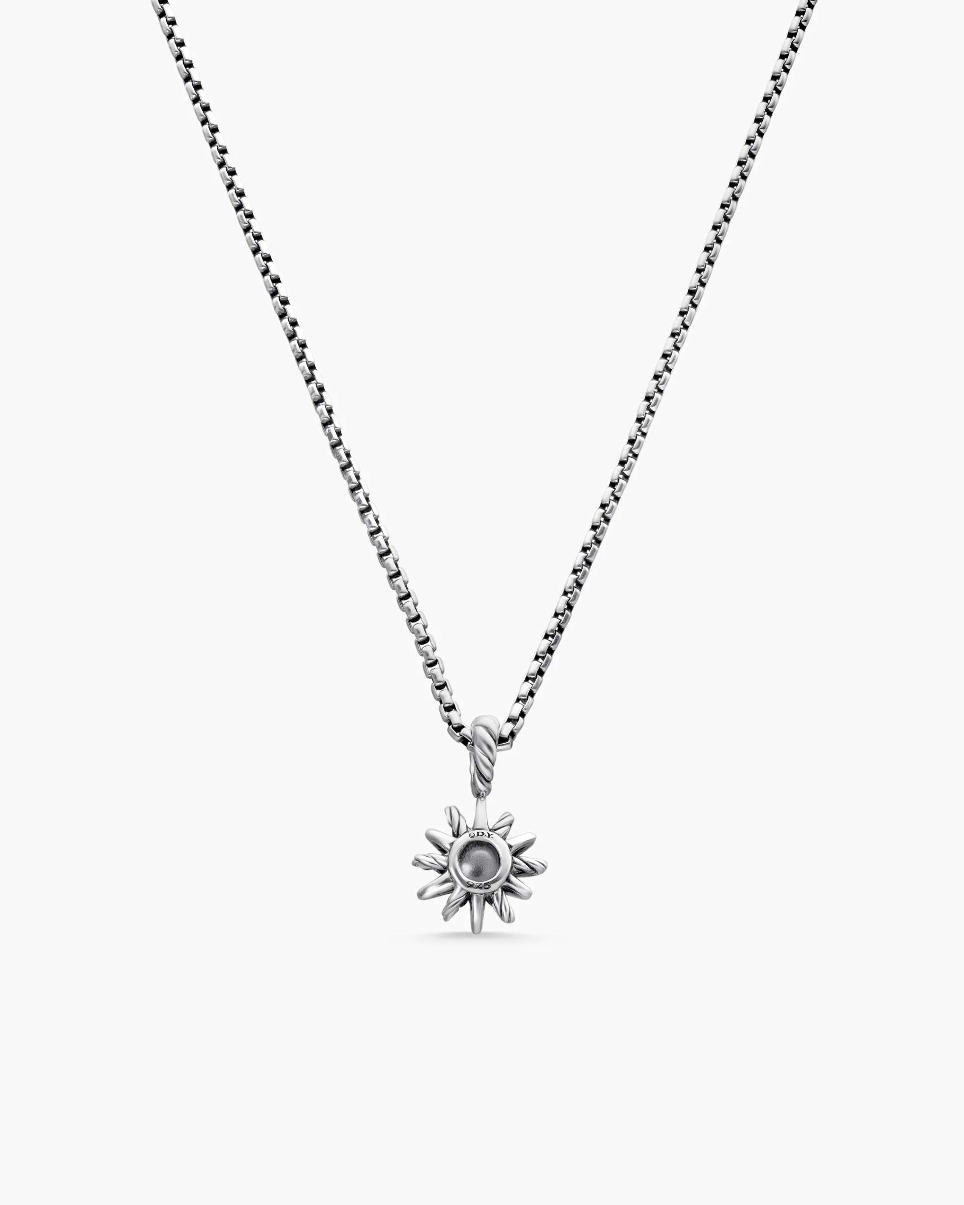 Starburst Teen Necklace Sterling Silver with Center Diamond, 8mm