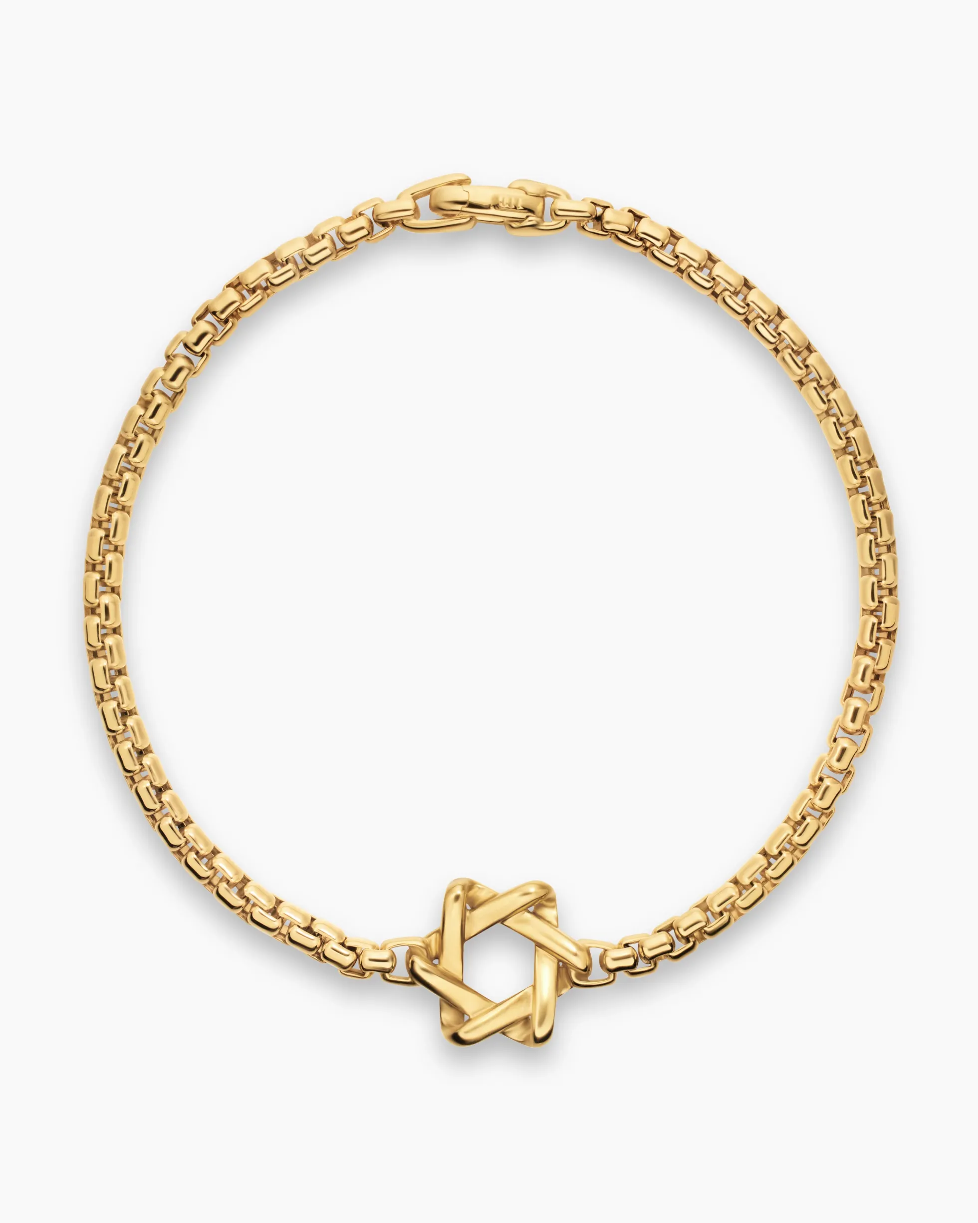 Star of David Station Bracelet 18K Yellow Gold, 3.4mm