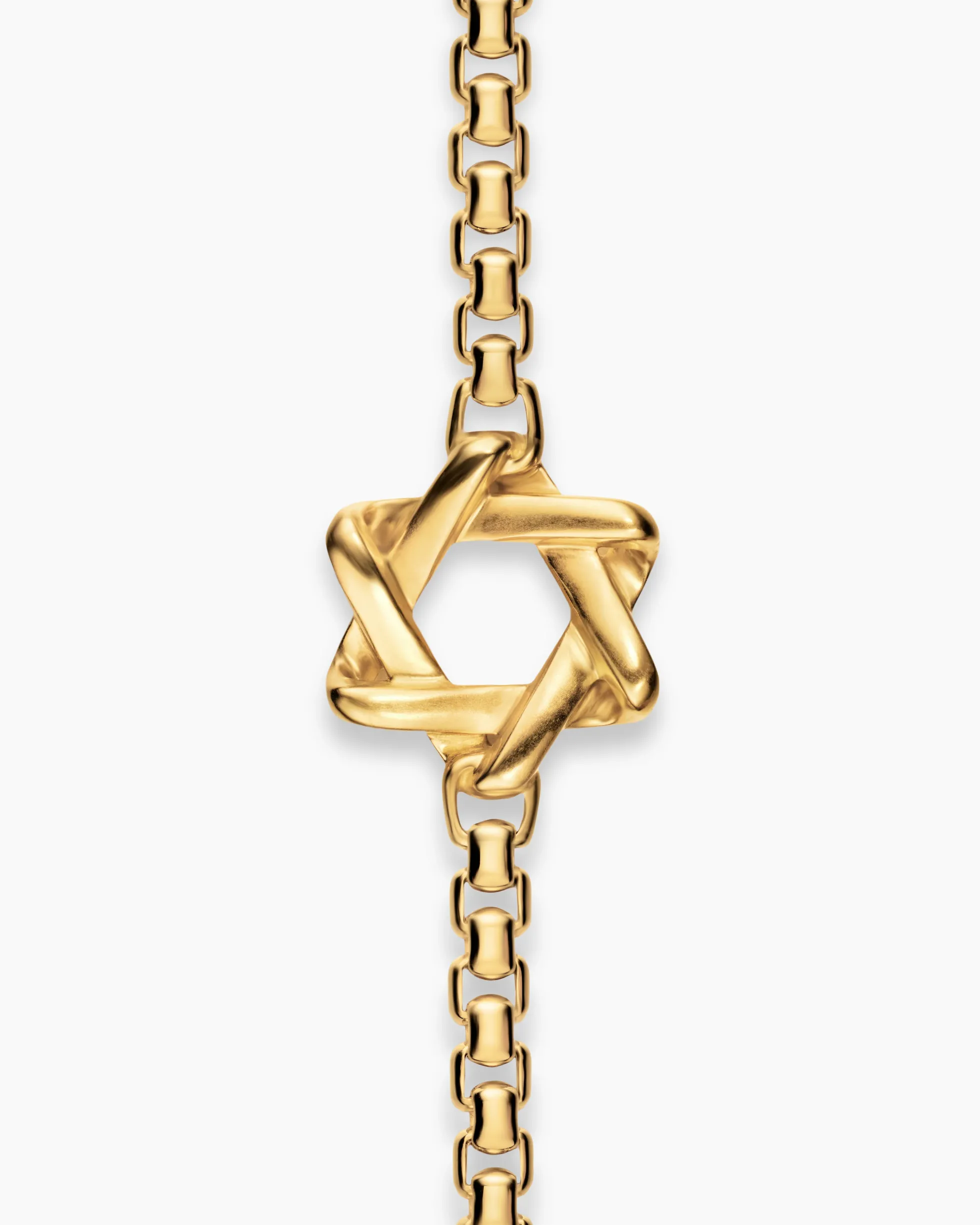 Star of David Station Bracelet 18K Yellow Gold, 3.4mm