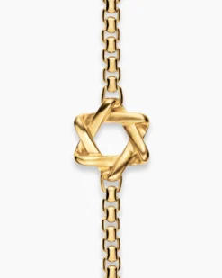 Star of David Station Necklace 18K Yellow Gold, 3.4mm