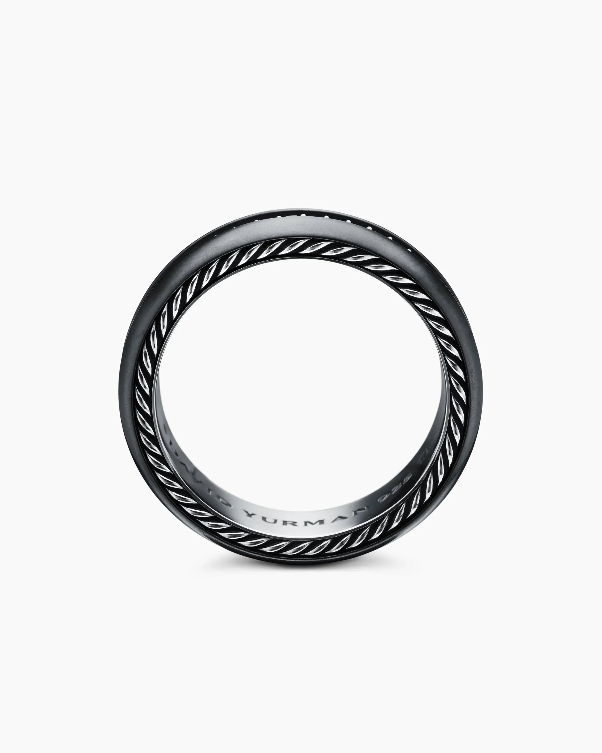 Streamline® Band Ring Black Titanium with Black Diamonds, 6mm