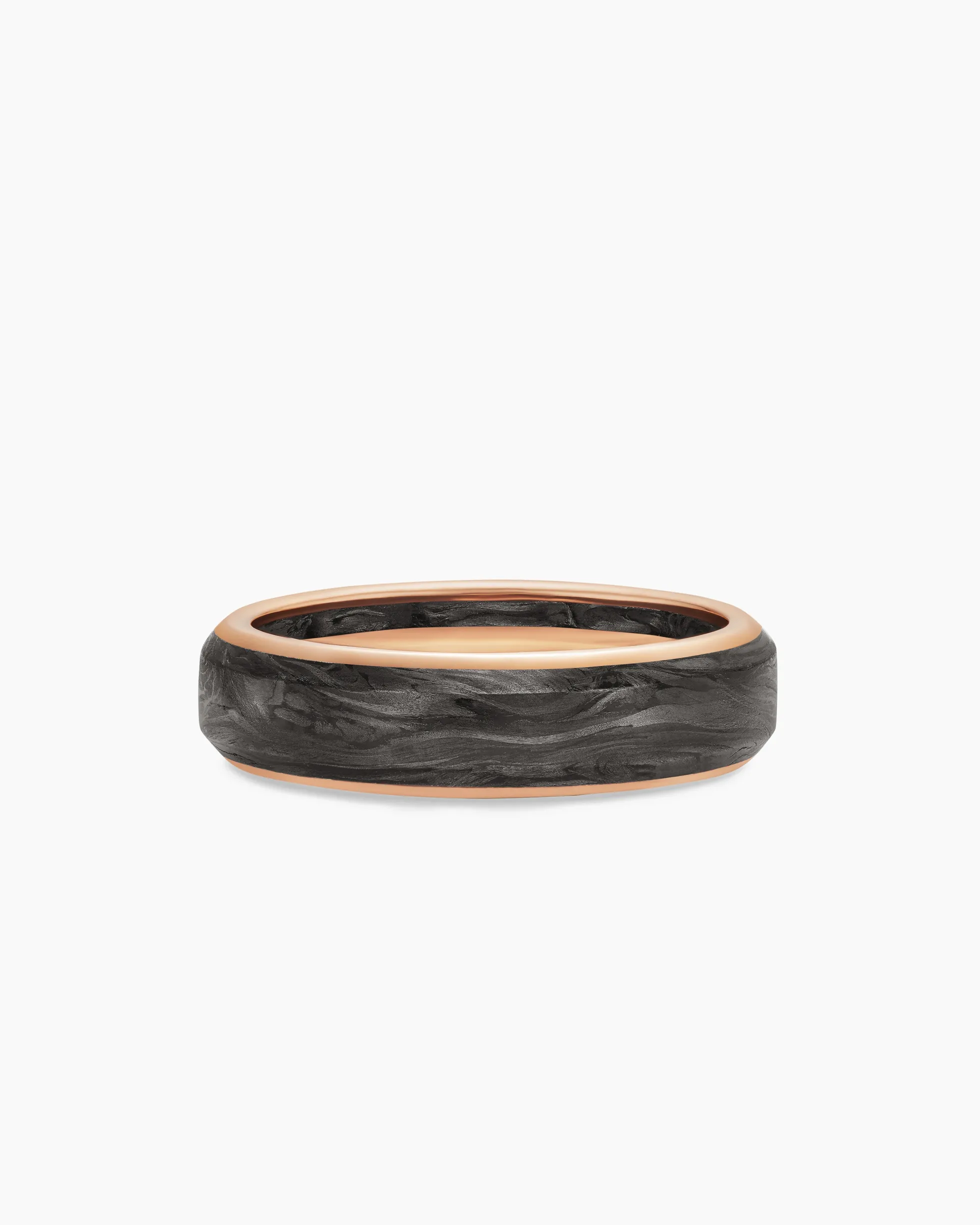Streamline® Band Ring 18K Rose Gold with Forged Carbon, 6mm