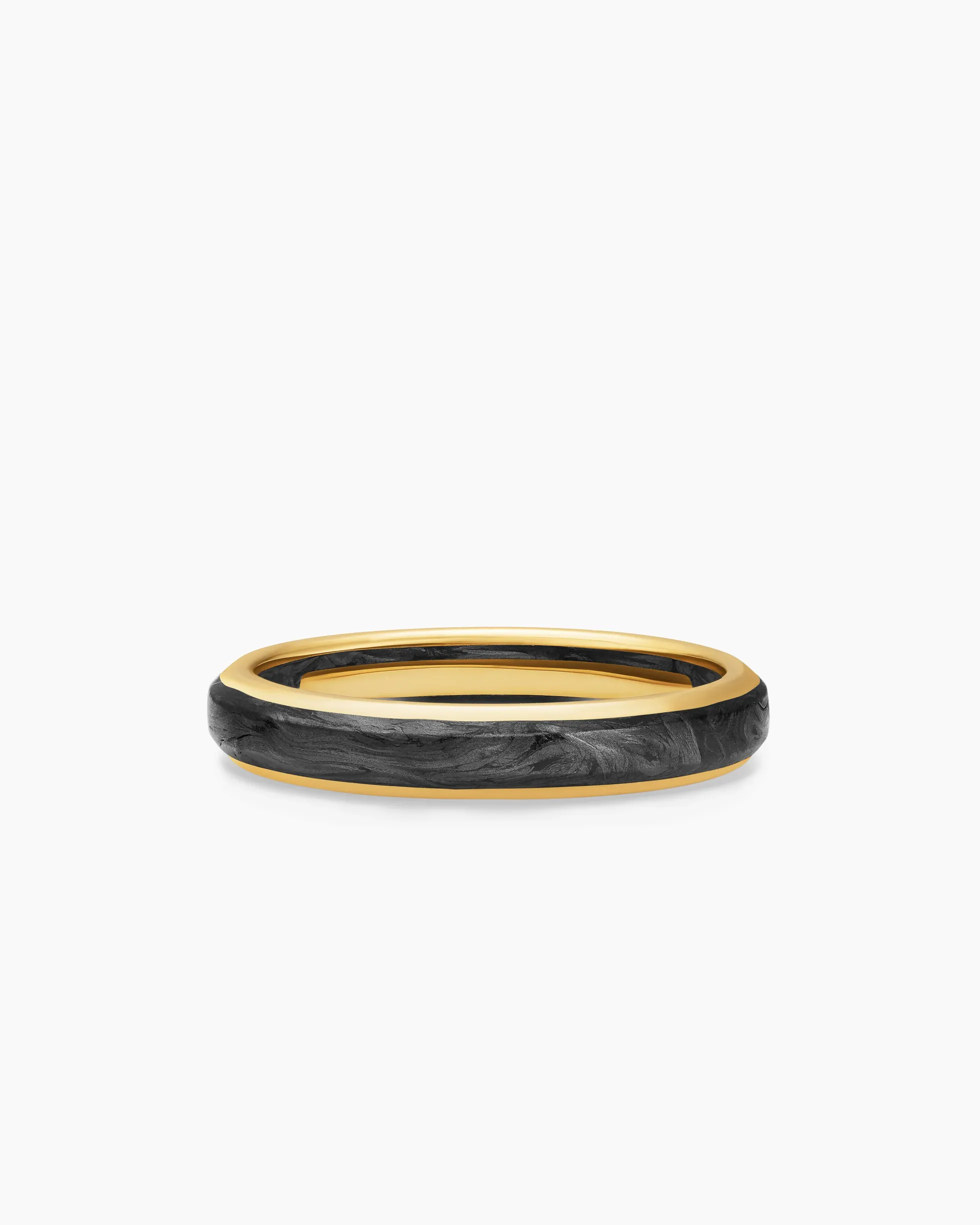 Streamline® Band Ring 18K Yellow Gold with Forged Carbon, 4mm