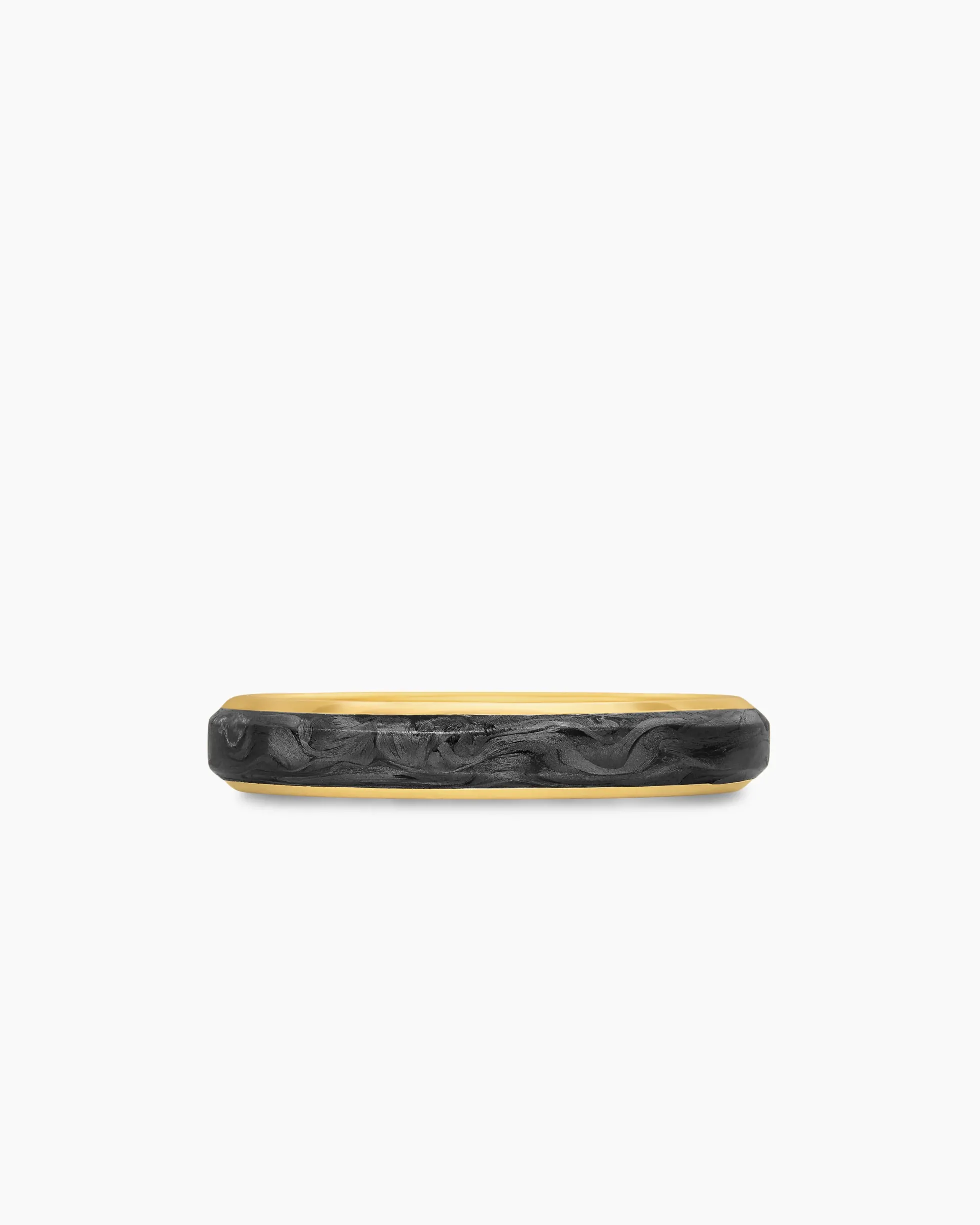 Streamline® Band Ring 18K Yellow Gold with Forged Carbon, 4mm