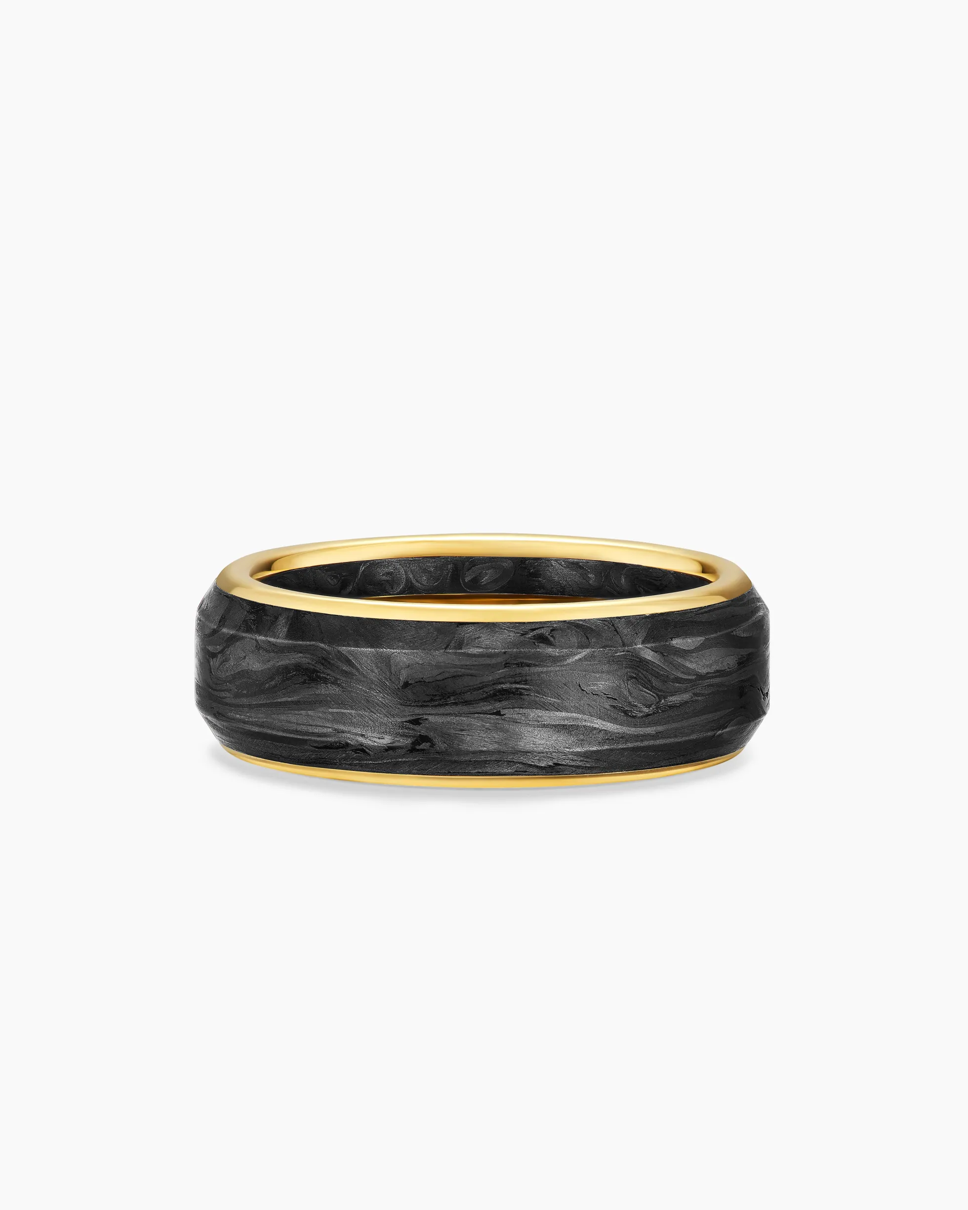 Streamline® Band Ring 18K Yellow Gold with Forged Carbon, 8mm
