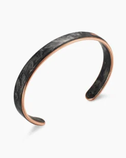 Streamline® Cuff Bracelet 18K Rose Gold with Forged Carbon, 9mm