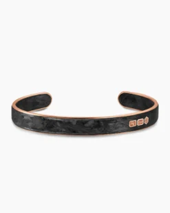 Streamline® Cuff Bracelet 18K Rose Gold with Forged Carbon, 9mm