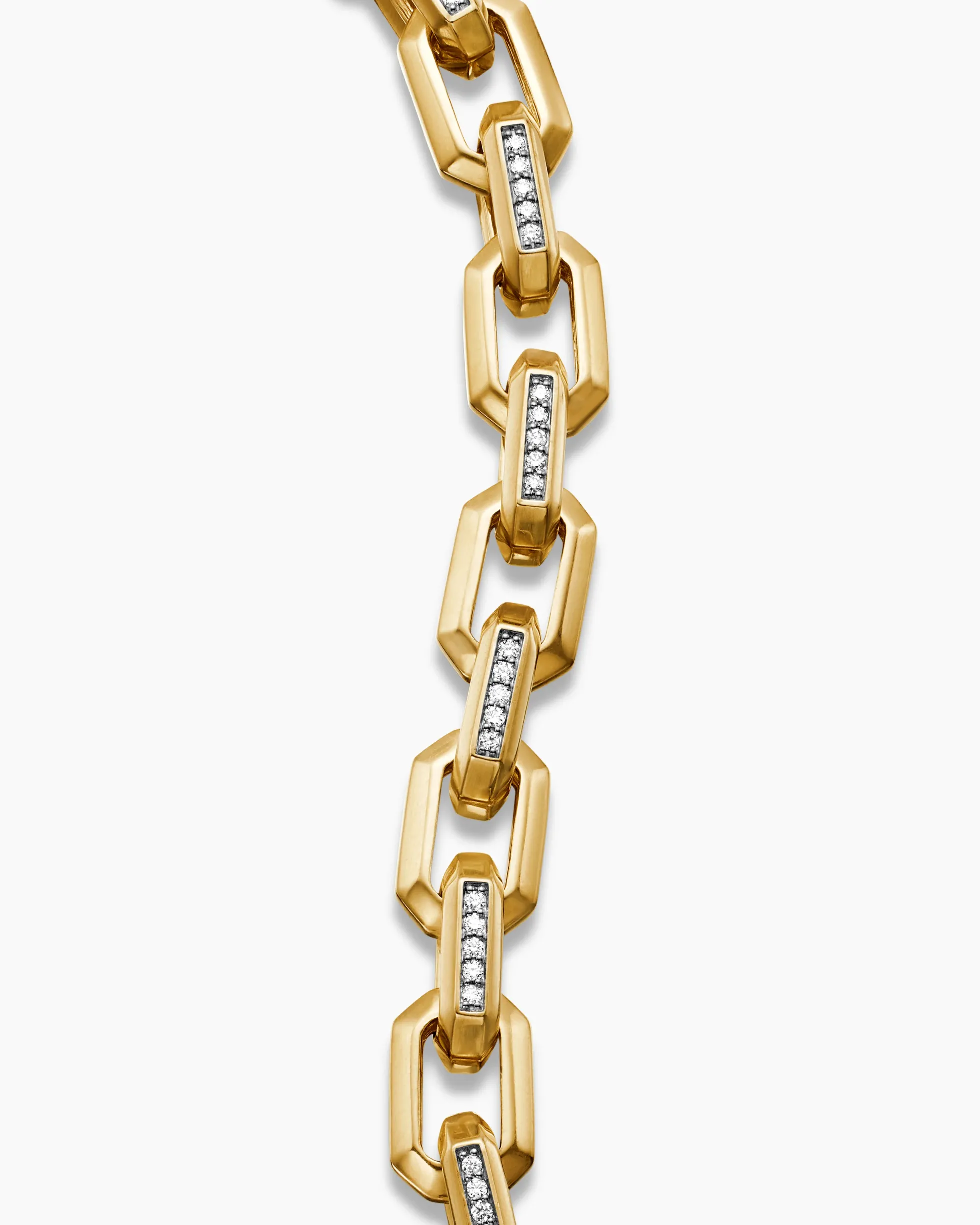 Streamline® Heirloom Chain Link Bracelet 18K Yellow Gold with Pavé Diamonds, 7.5mm