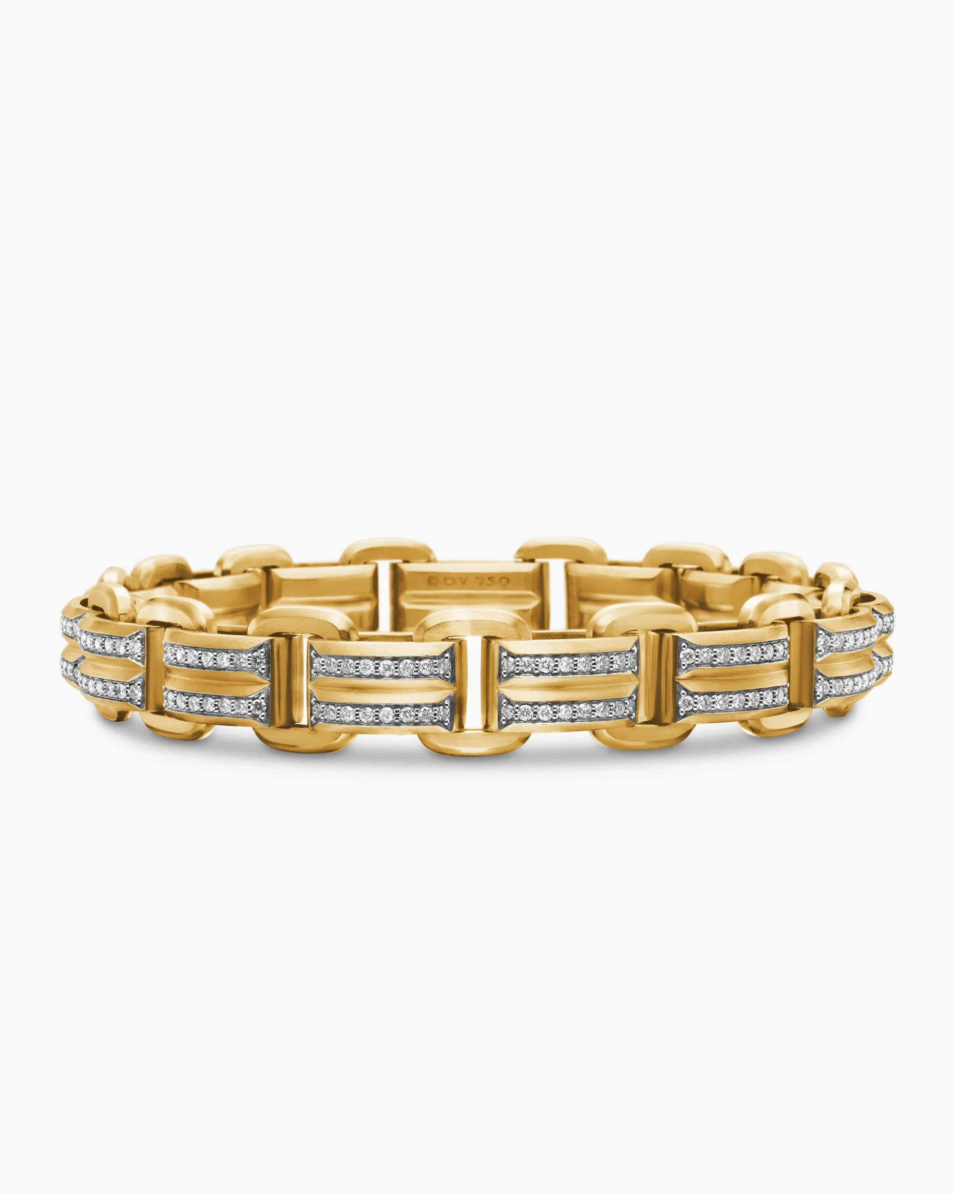 Streamline® Link Bracelet 18K Yellow Gold with Diamonds, 7.5mm
