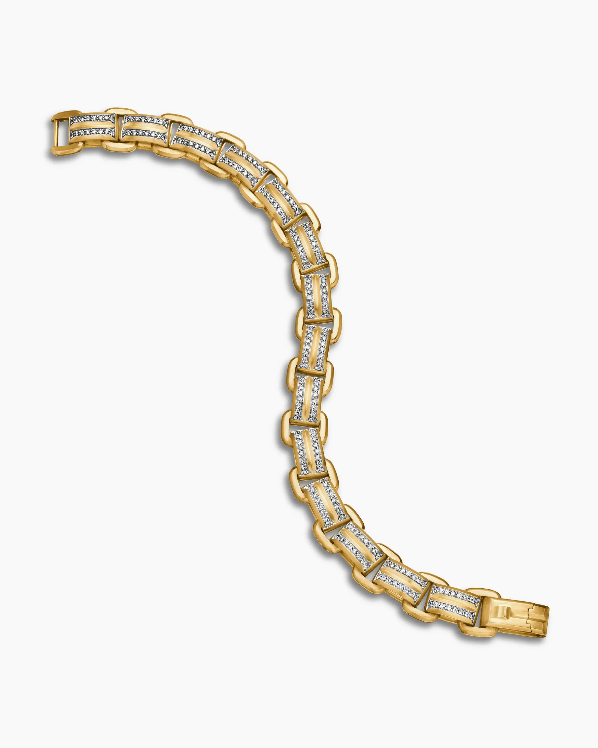 Streamline® Link Bracelet 18K Yellow Gold with Diamonds, 7.5mm