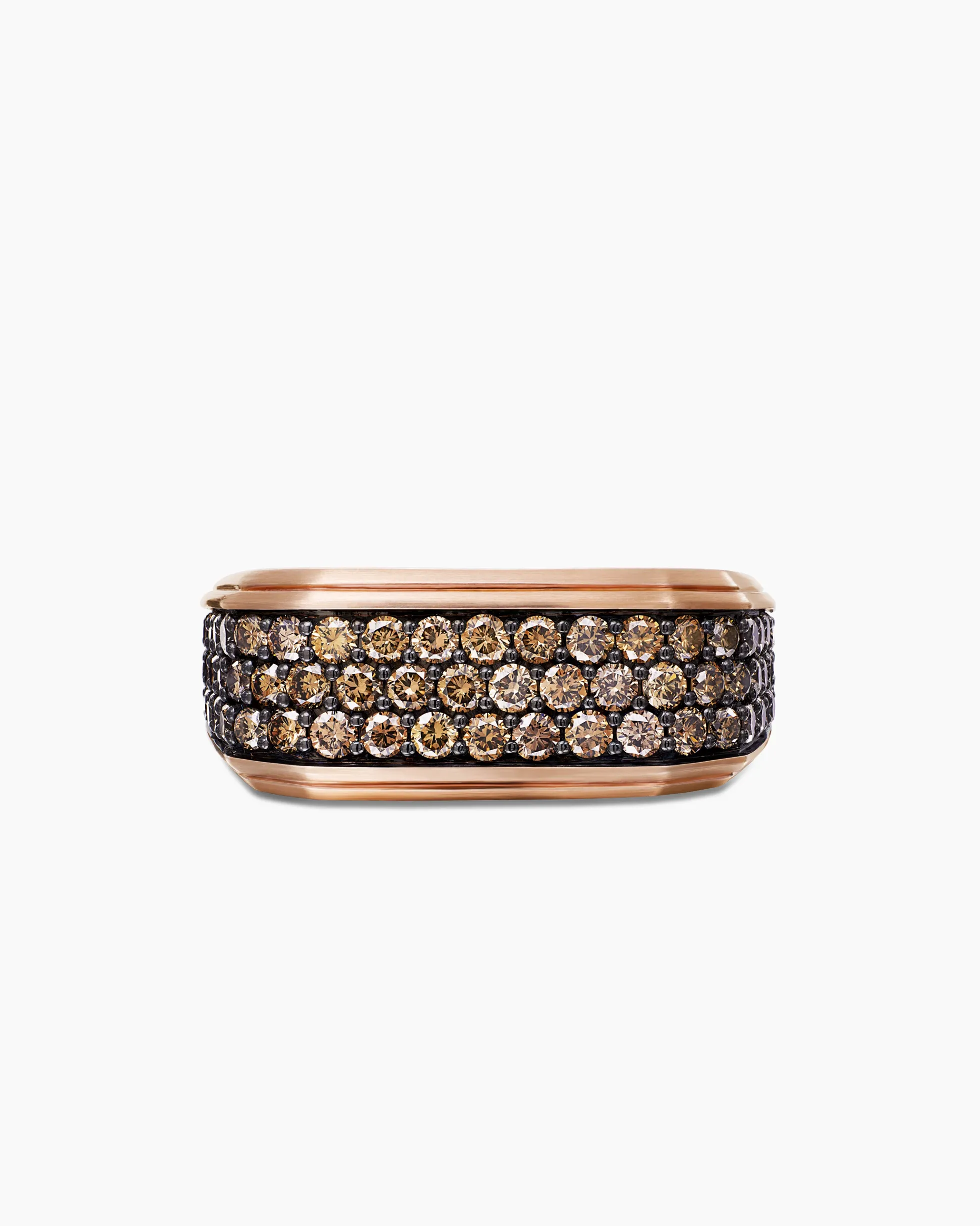 Streamline® Signet Ring 18K Rose Gold with Cognac Diamonds, 10mm