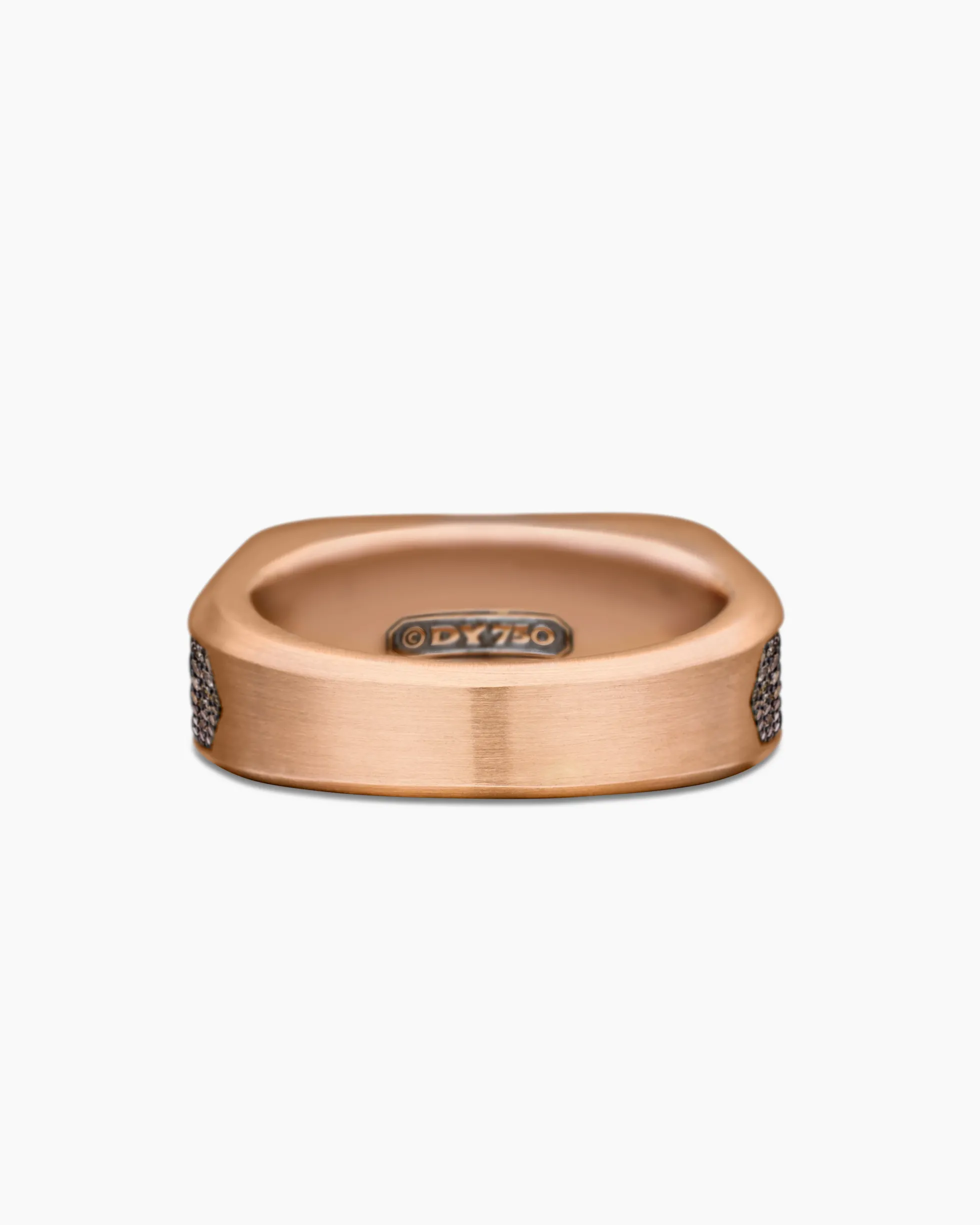 Streamline® Signet Ring 18K Rose Gold with Cognac Diamonds, 10mm