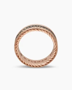 Streamline® Two Row Band Ring 18K Rose Gold with Cognac Diamonds, 6.5mm