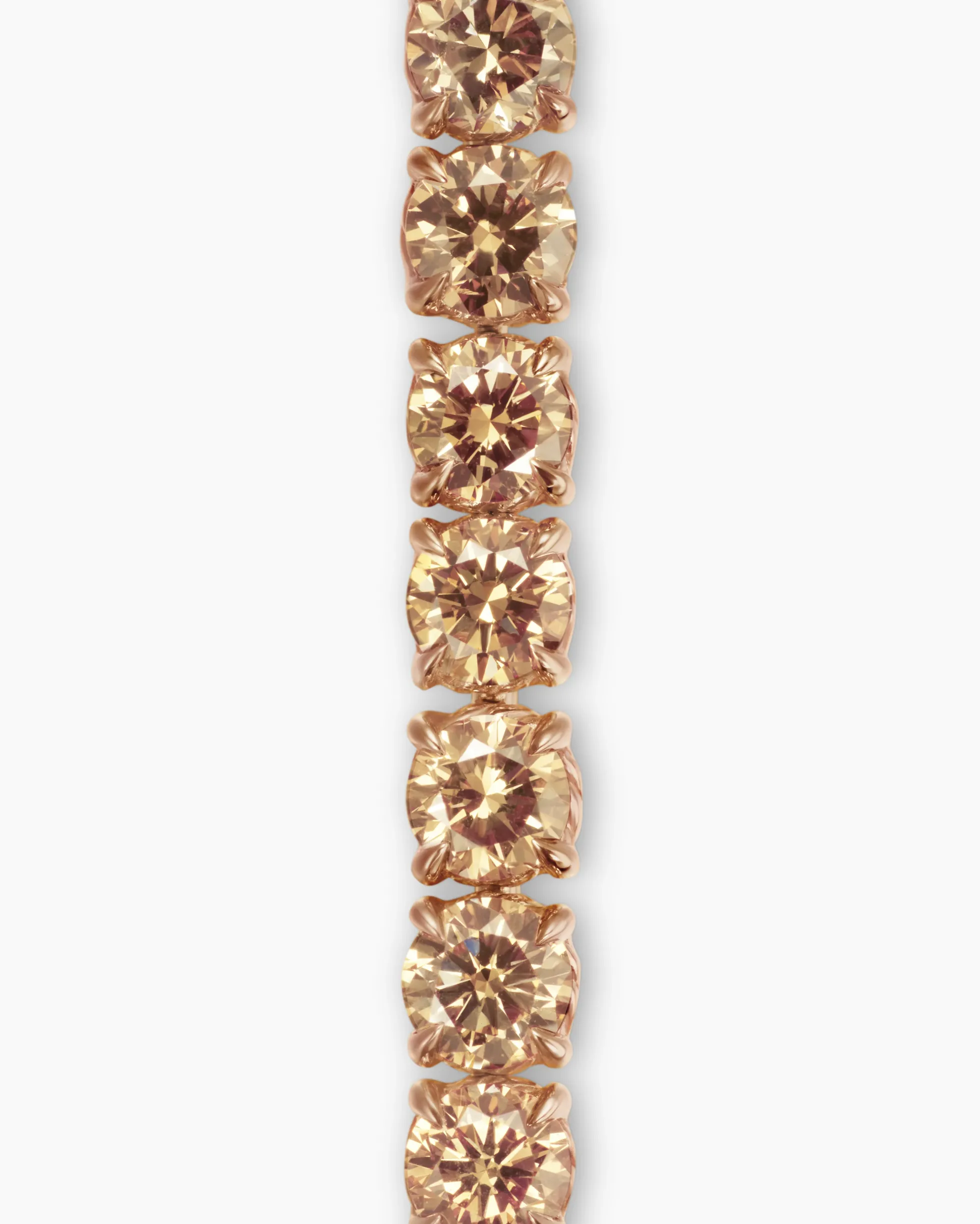 Tennis Bracelet 18K Rose Gold with Cognac Diamonds, 3mm