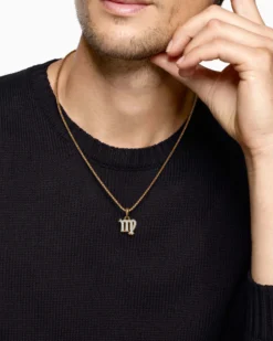 Virgo Amulet 18K Yellow Gold with Diamonds, 16mm